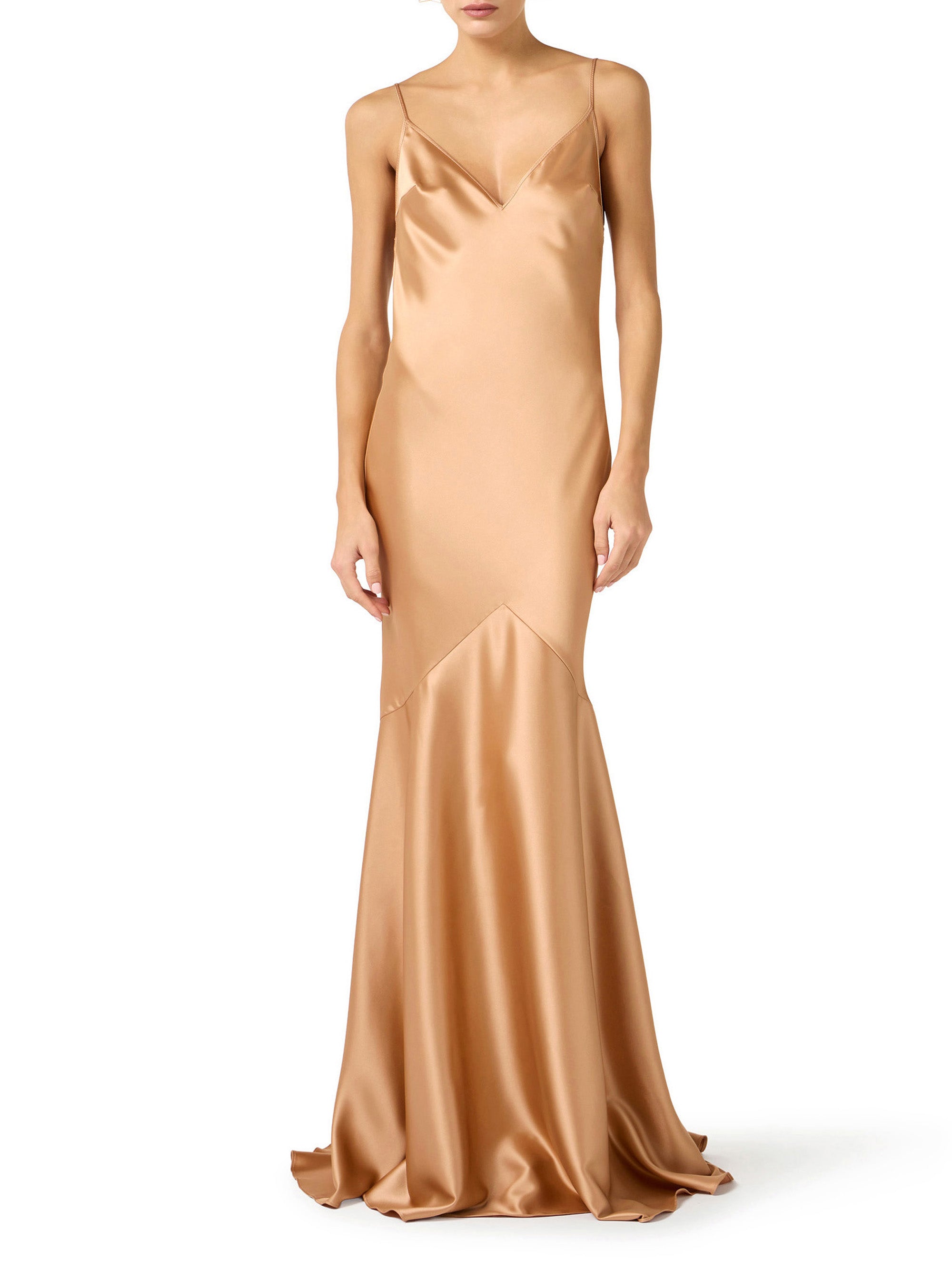 Red Carpet dress in satin fabric