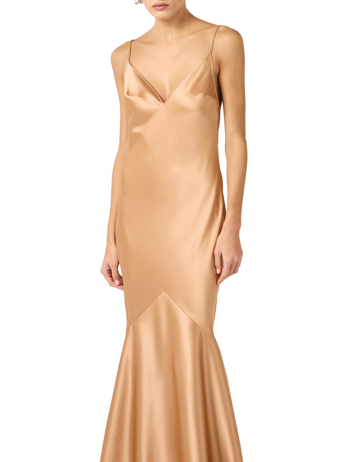 Red Carpet dress in satin fabric