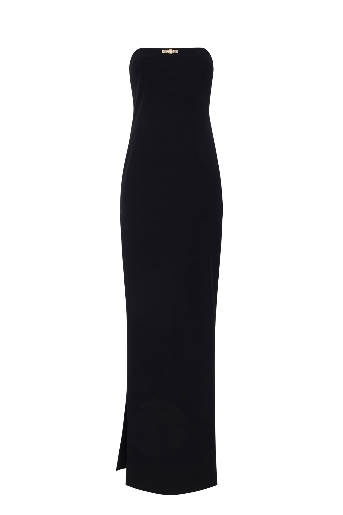 Red Carpet dress in lightweight double layer crêpe fabric with jewel detail