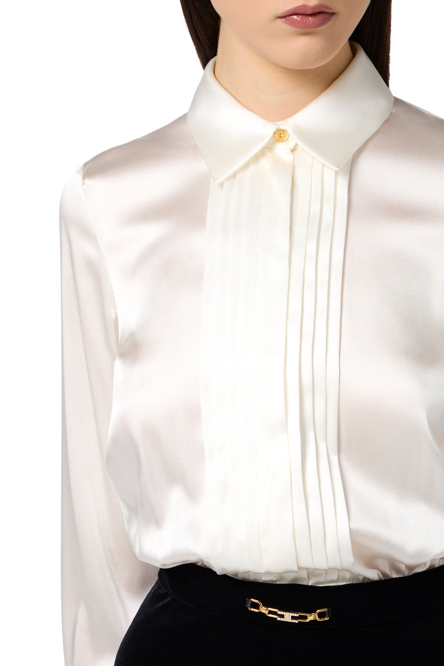 Red Carpet dress in satin and velvet fabric