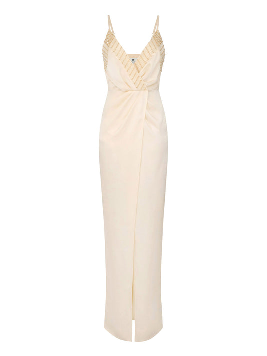 Red Carpet dress with embroidered crystals