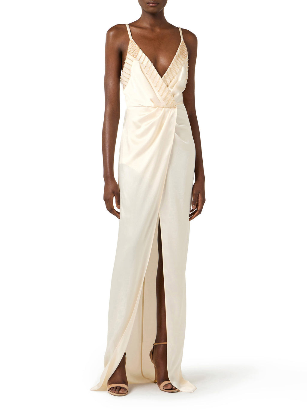 Red Carpet dress with embroidered crystals