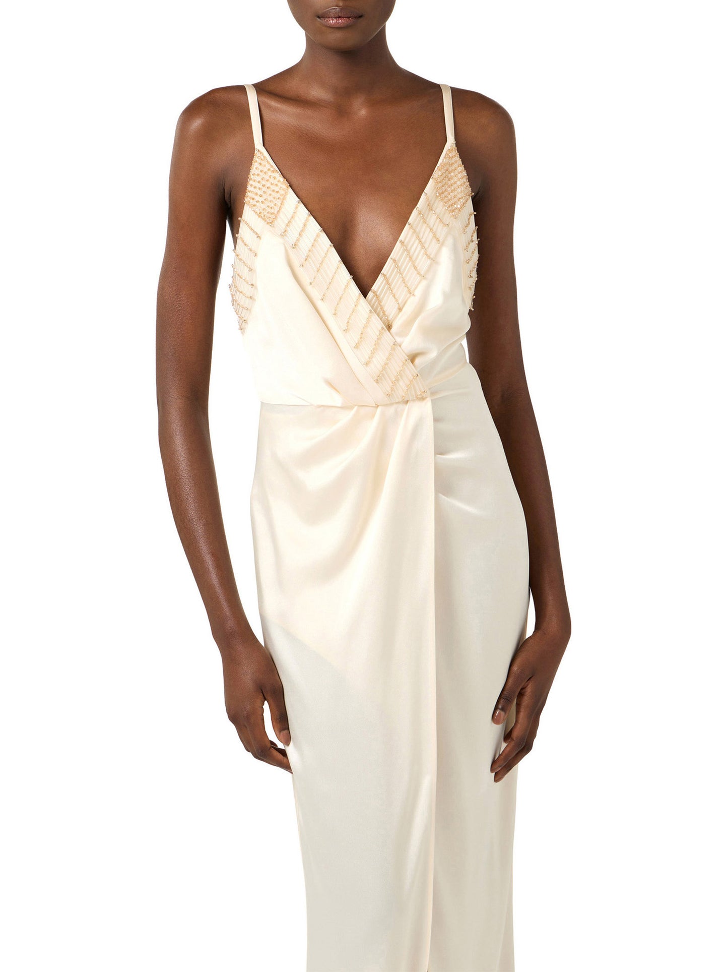 Red Carpet dress with embroidered crystals