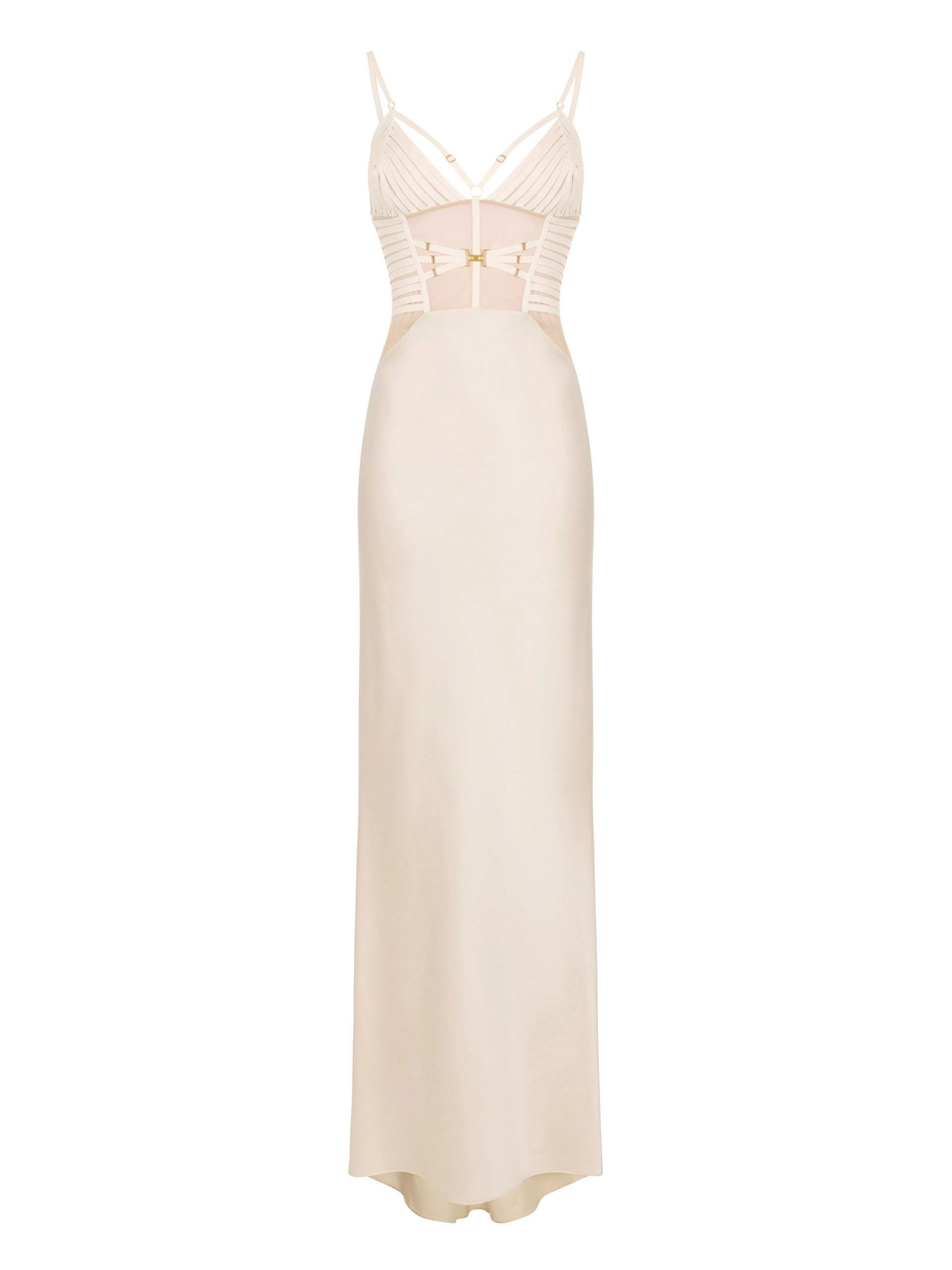 Red Carpet dress in satin with elastic straps