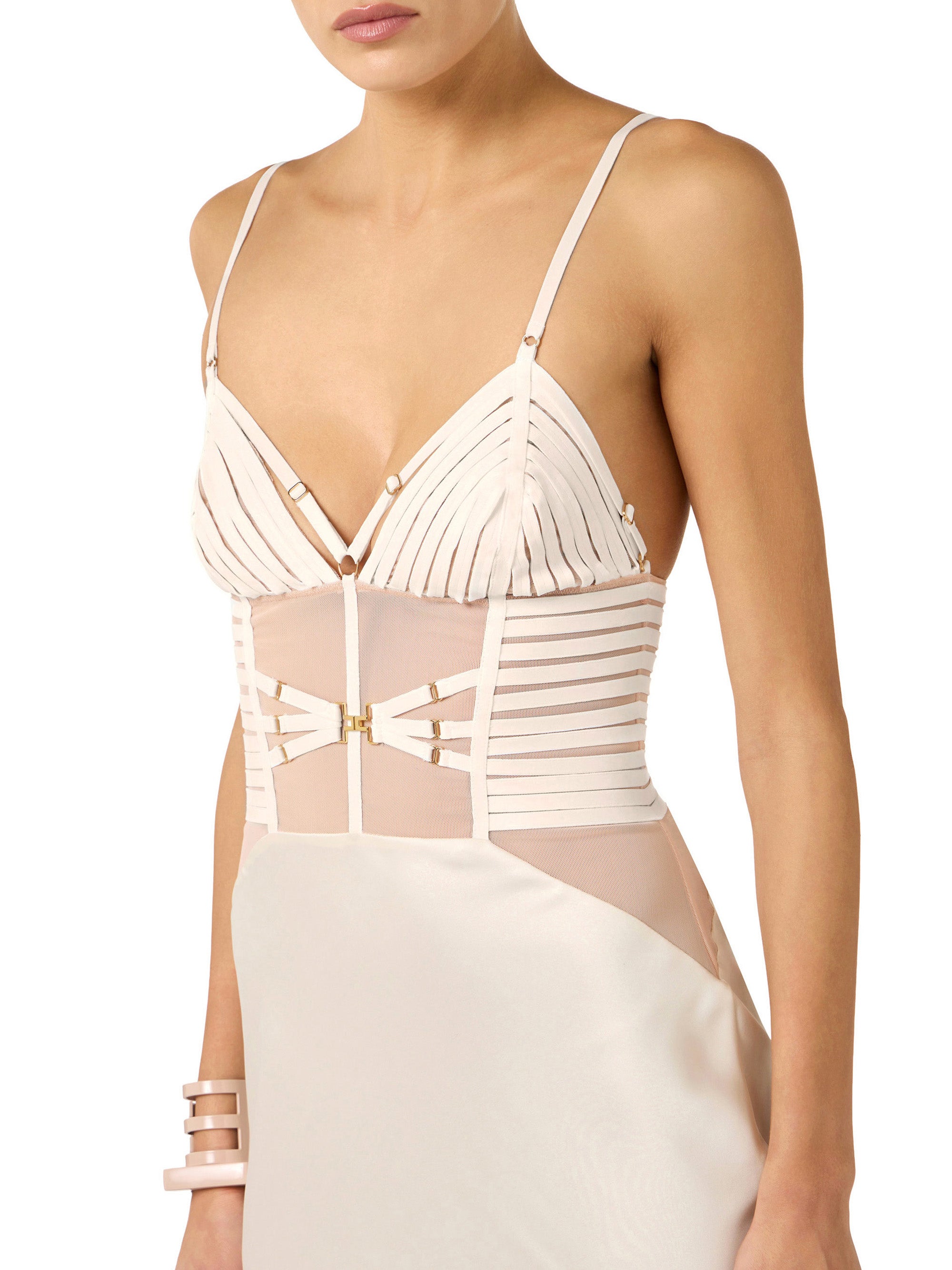 Red Carpet dress in satin with elastic straps