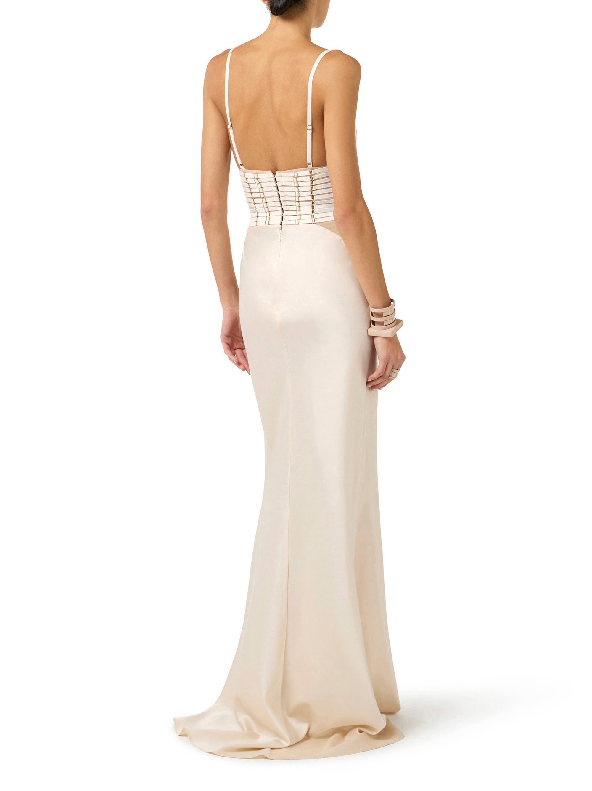 Red Carpet dress in satin with elastic straps
