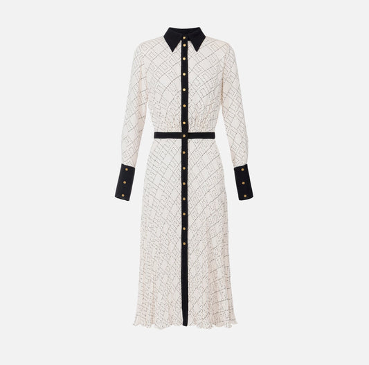 Two-colour dress in viscose georgette fabric