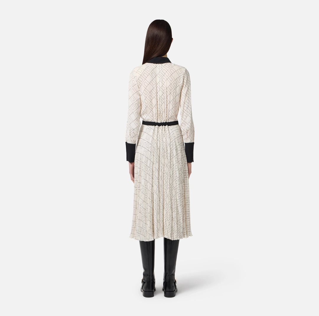 Two-colour dress in viscose georgette fabric