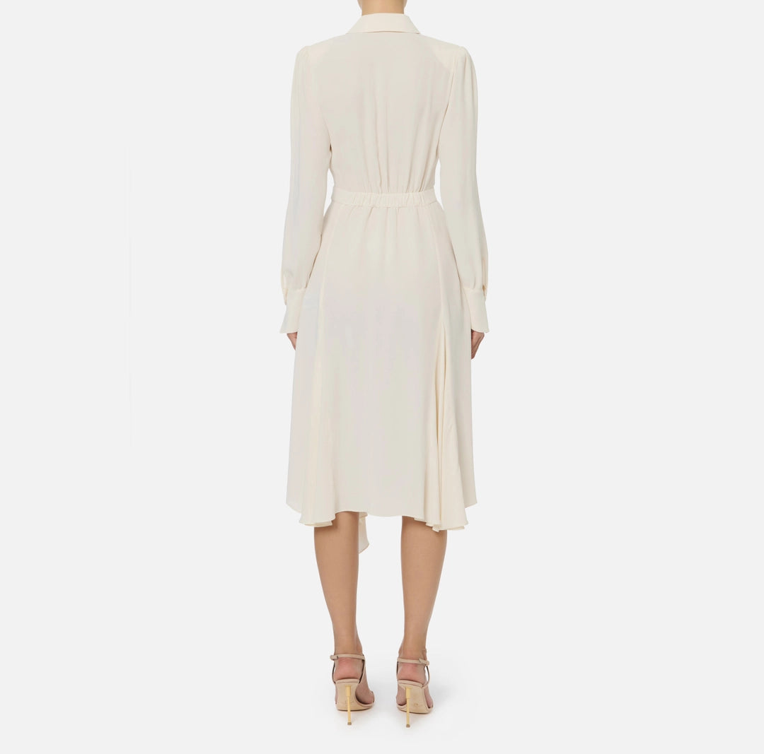 Dress in georgette fabric with tubular necklace