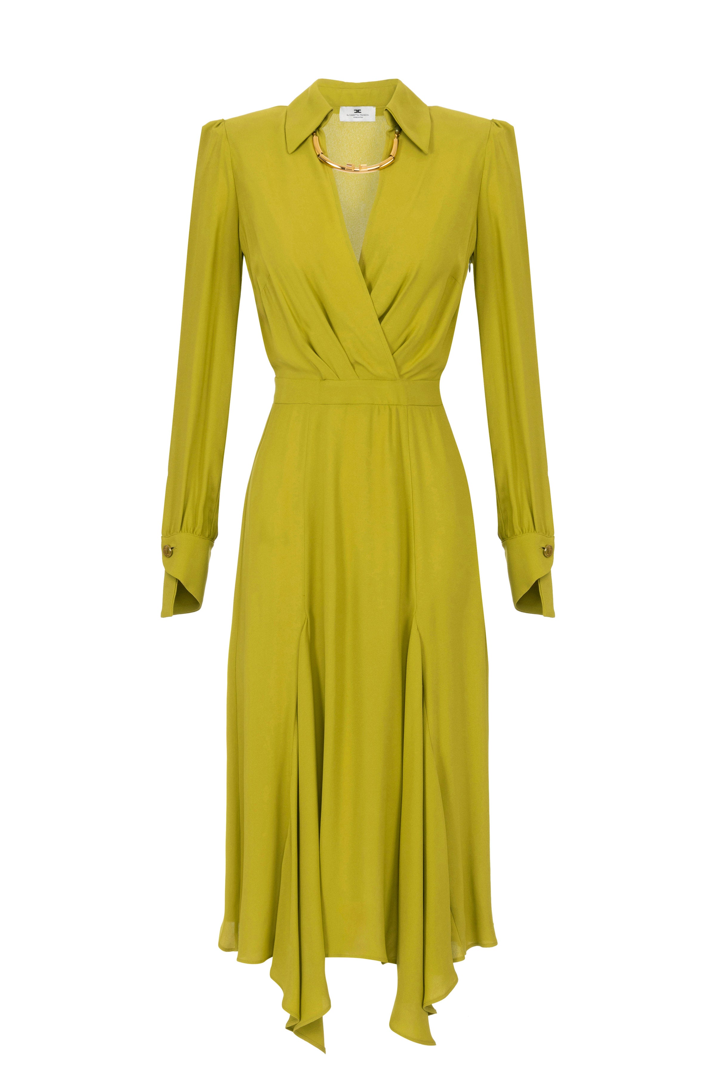 Dress in georgette fabric with tubular necklace
