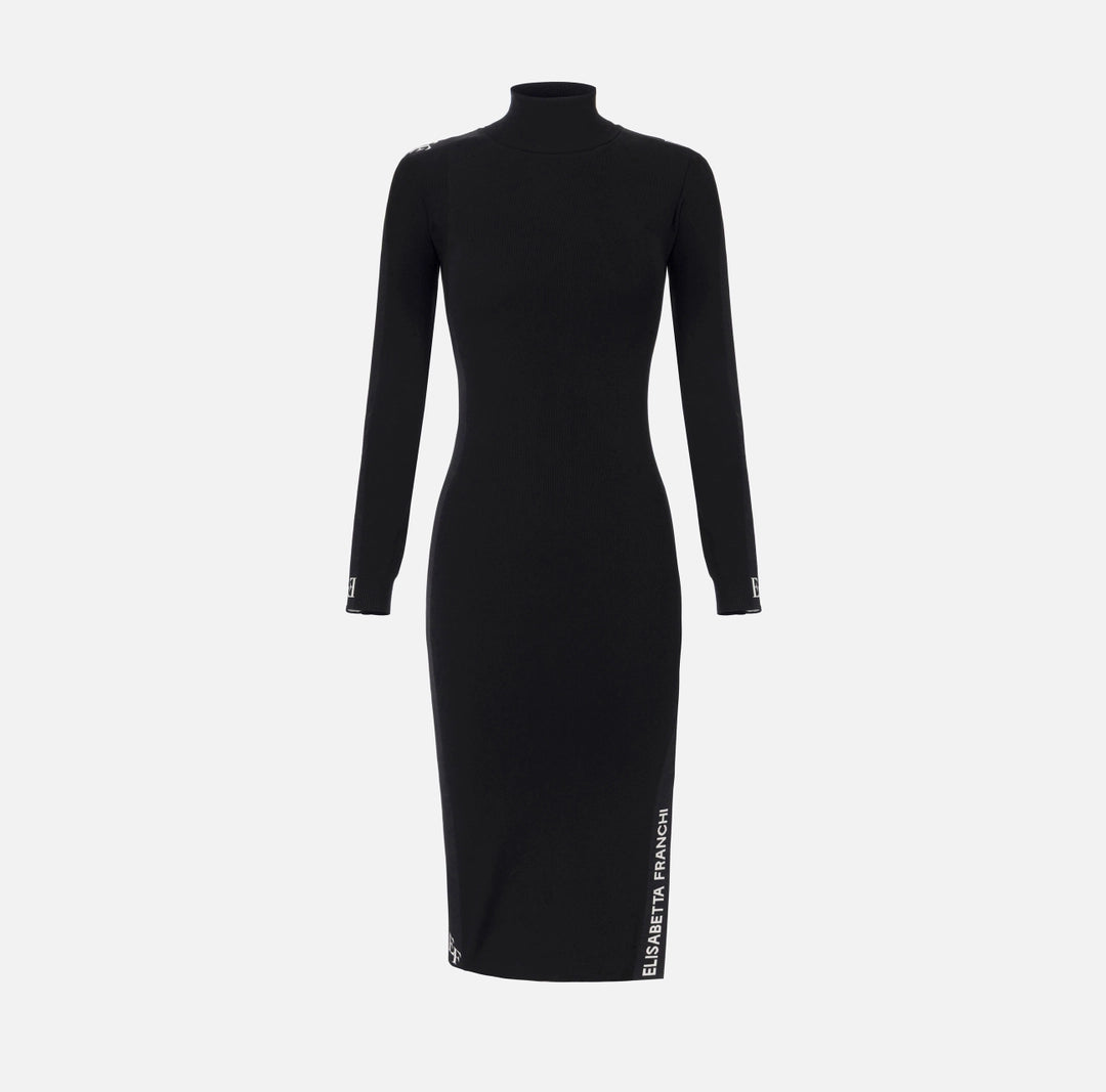 Viscose dress with shiny bands
