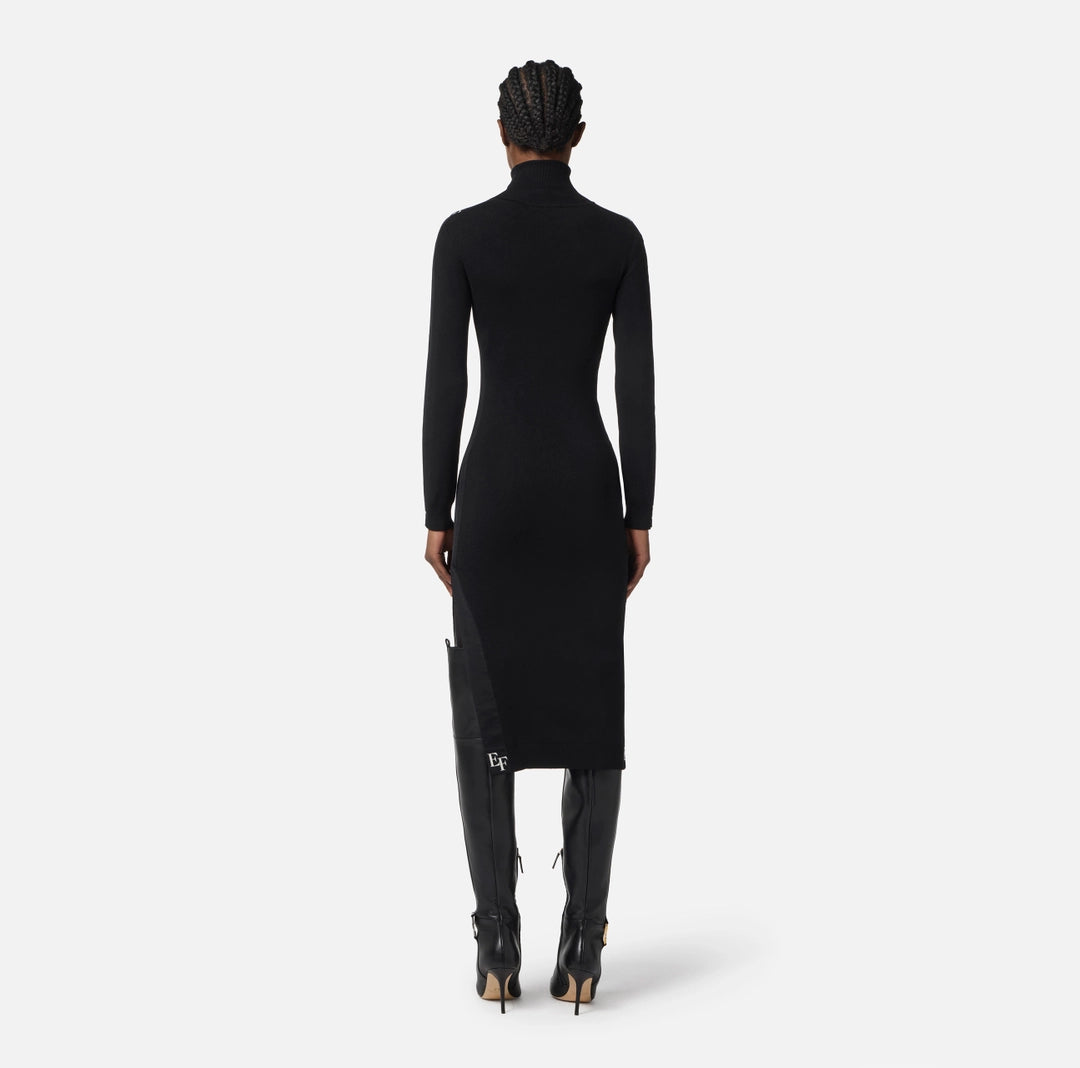 Viscose dress with shiny bands