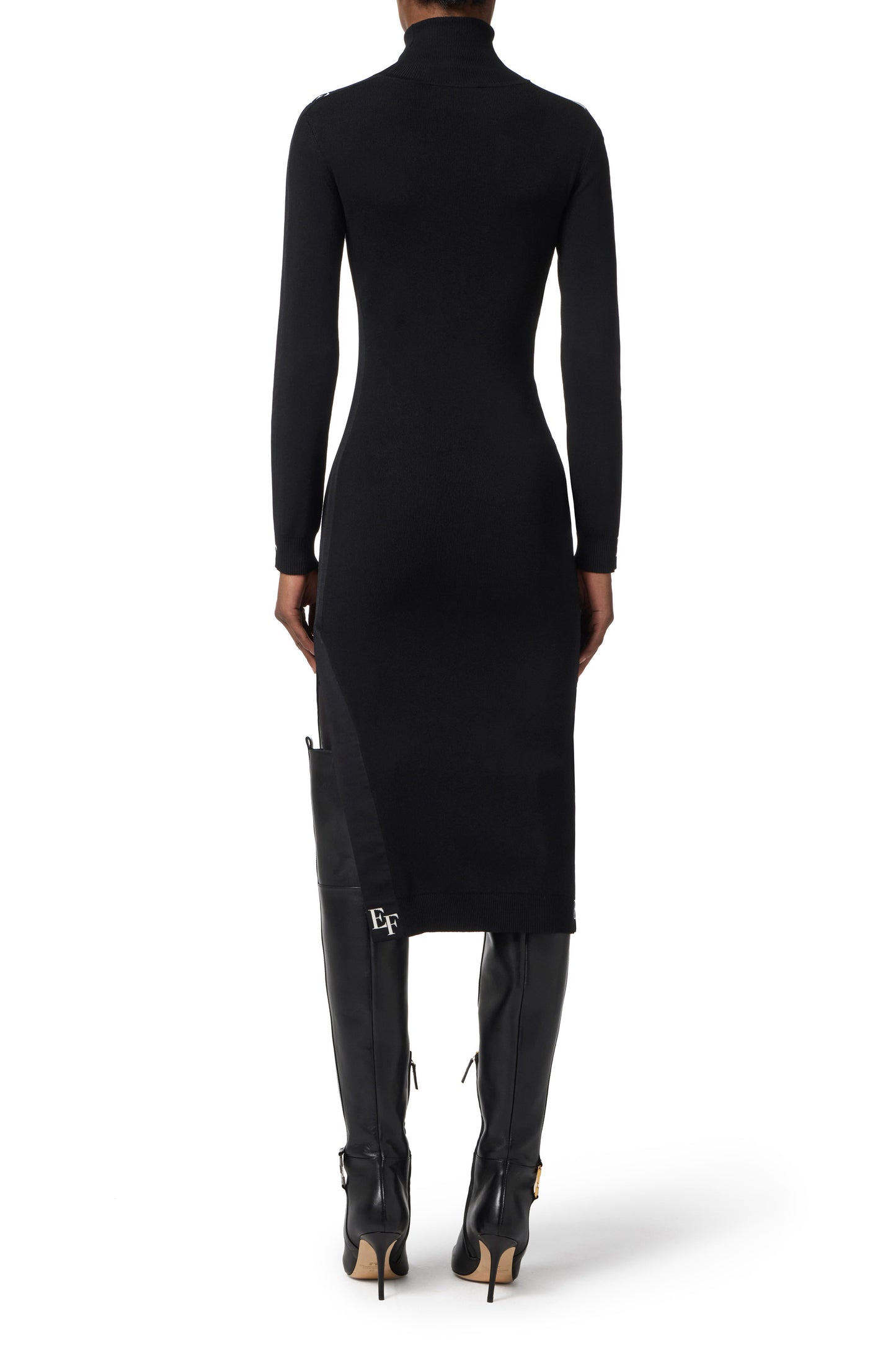 Viscose dress with shiny bands