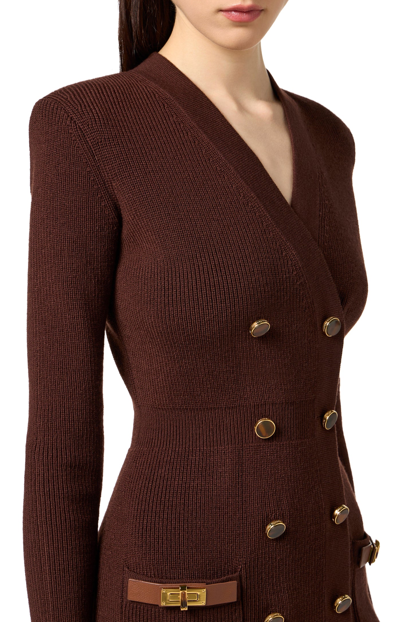 Mini dress in knit fabric with jewel decorations