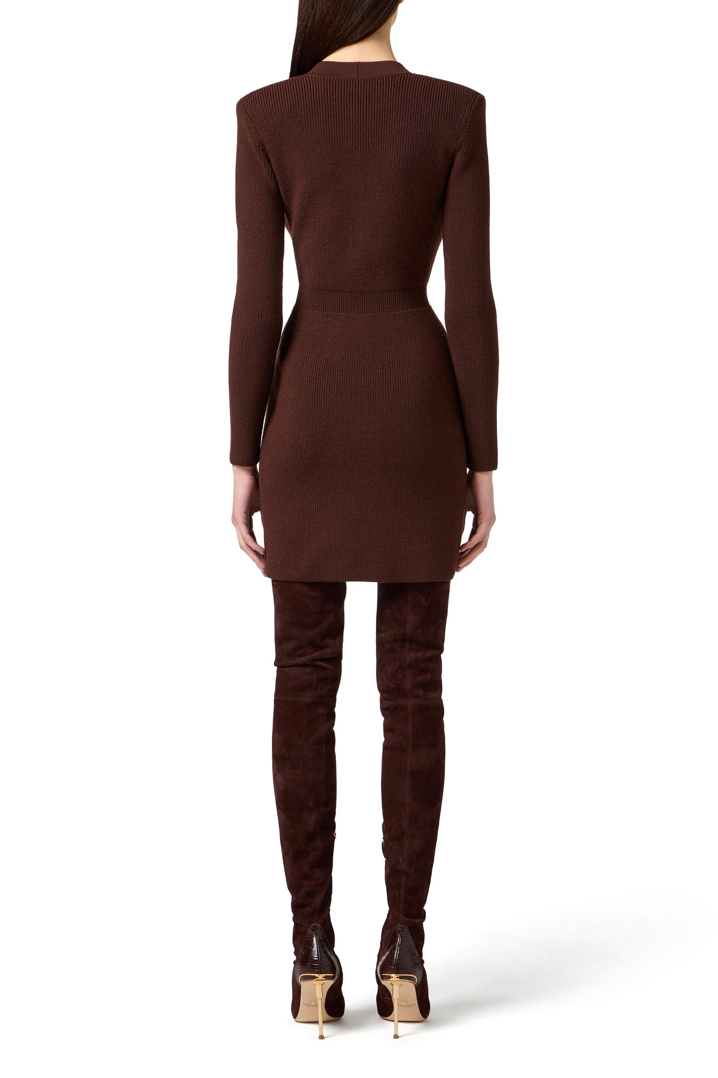 Mini dress in knit fabric with jewel decorations