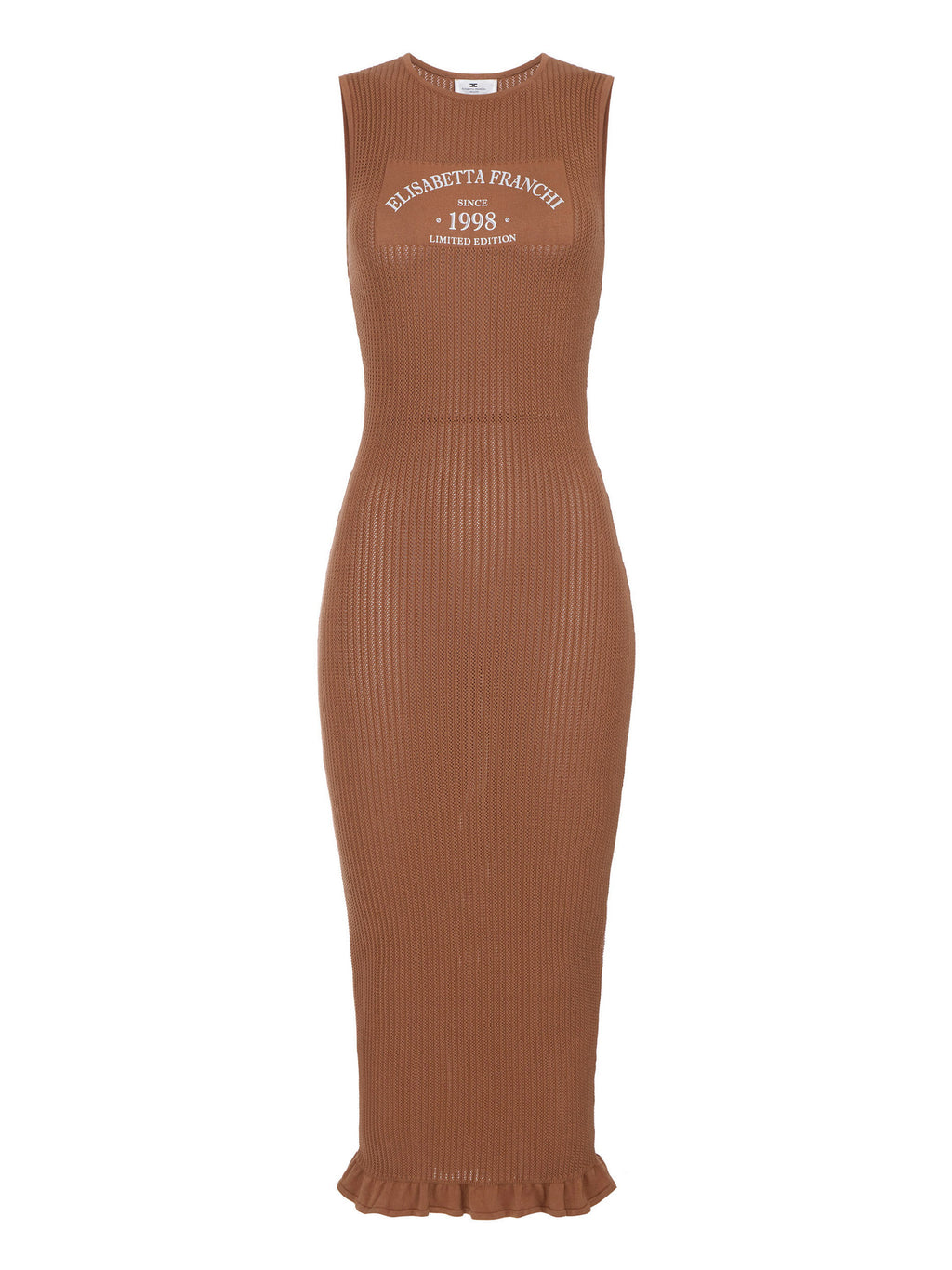 Knit dress with printed logo