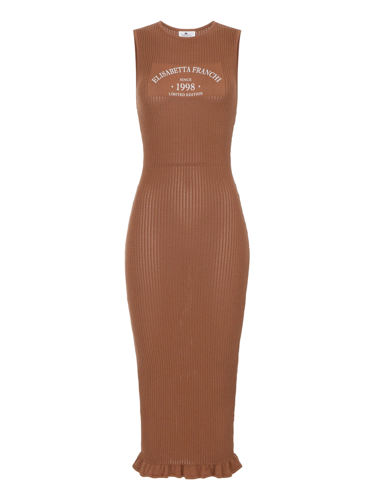 Knit dress with printed logo