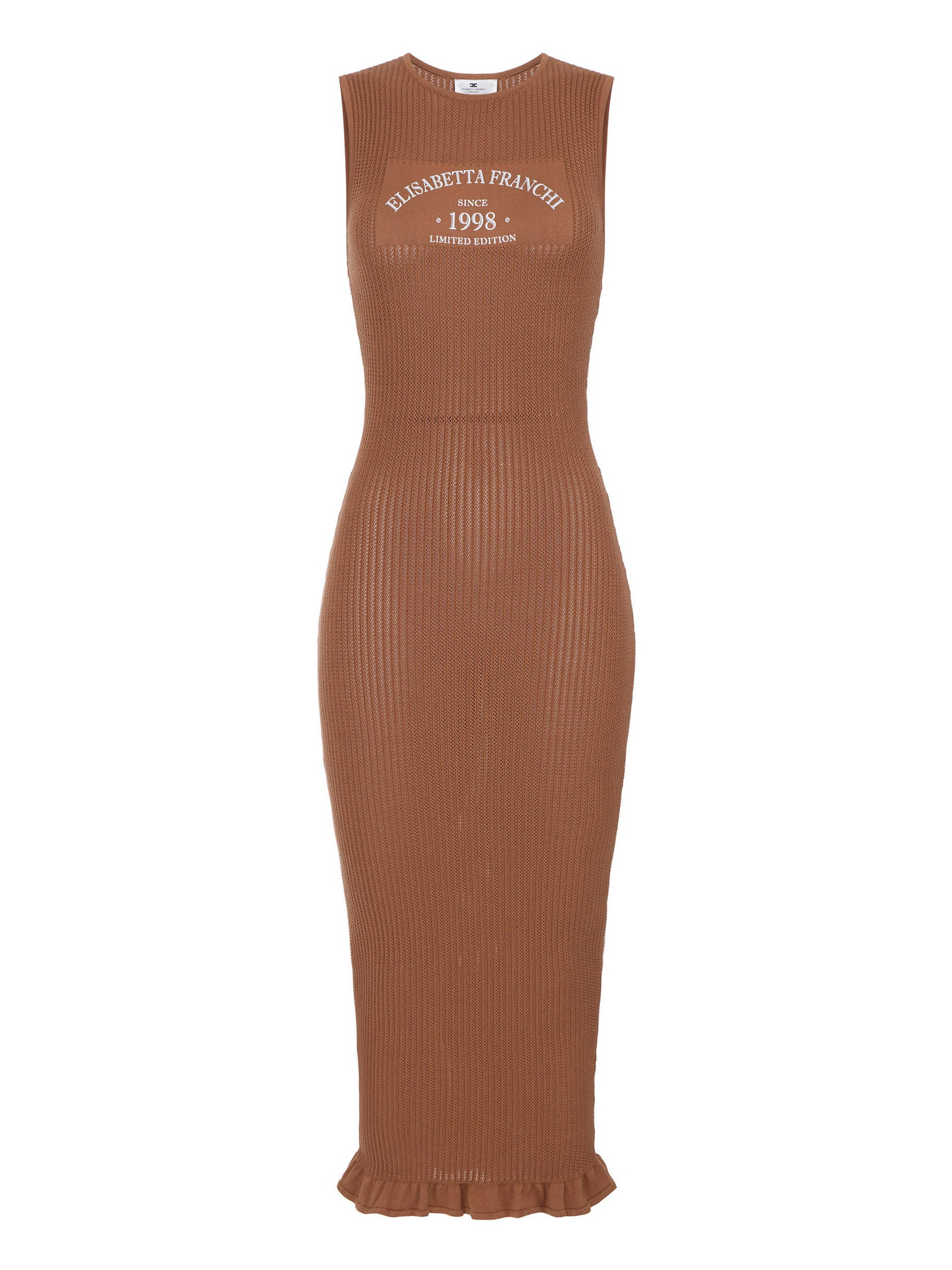 Knit dress with printed logo