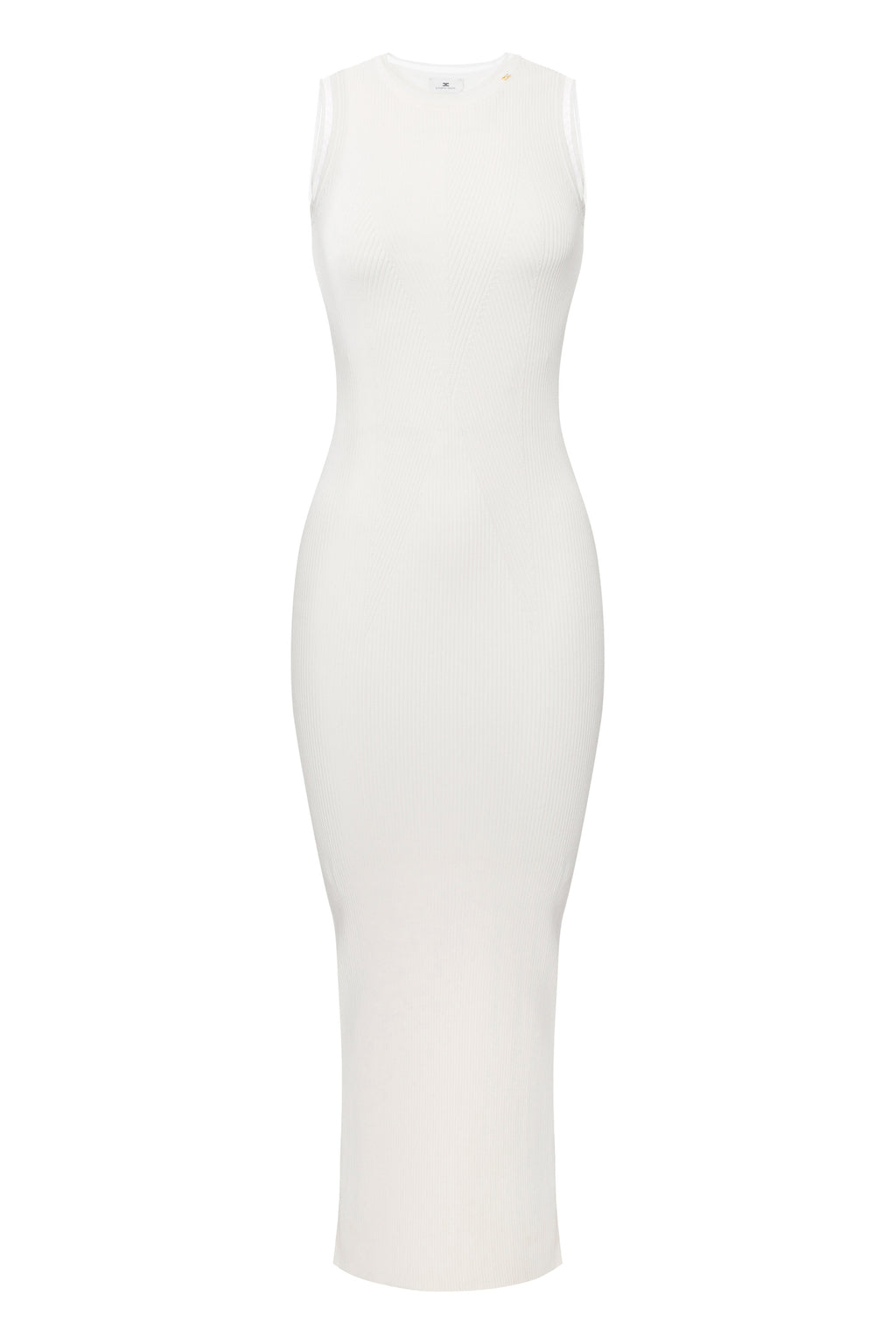 Dress in ribbed knit fabric with jewel logo