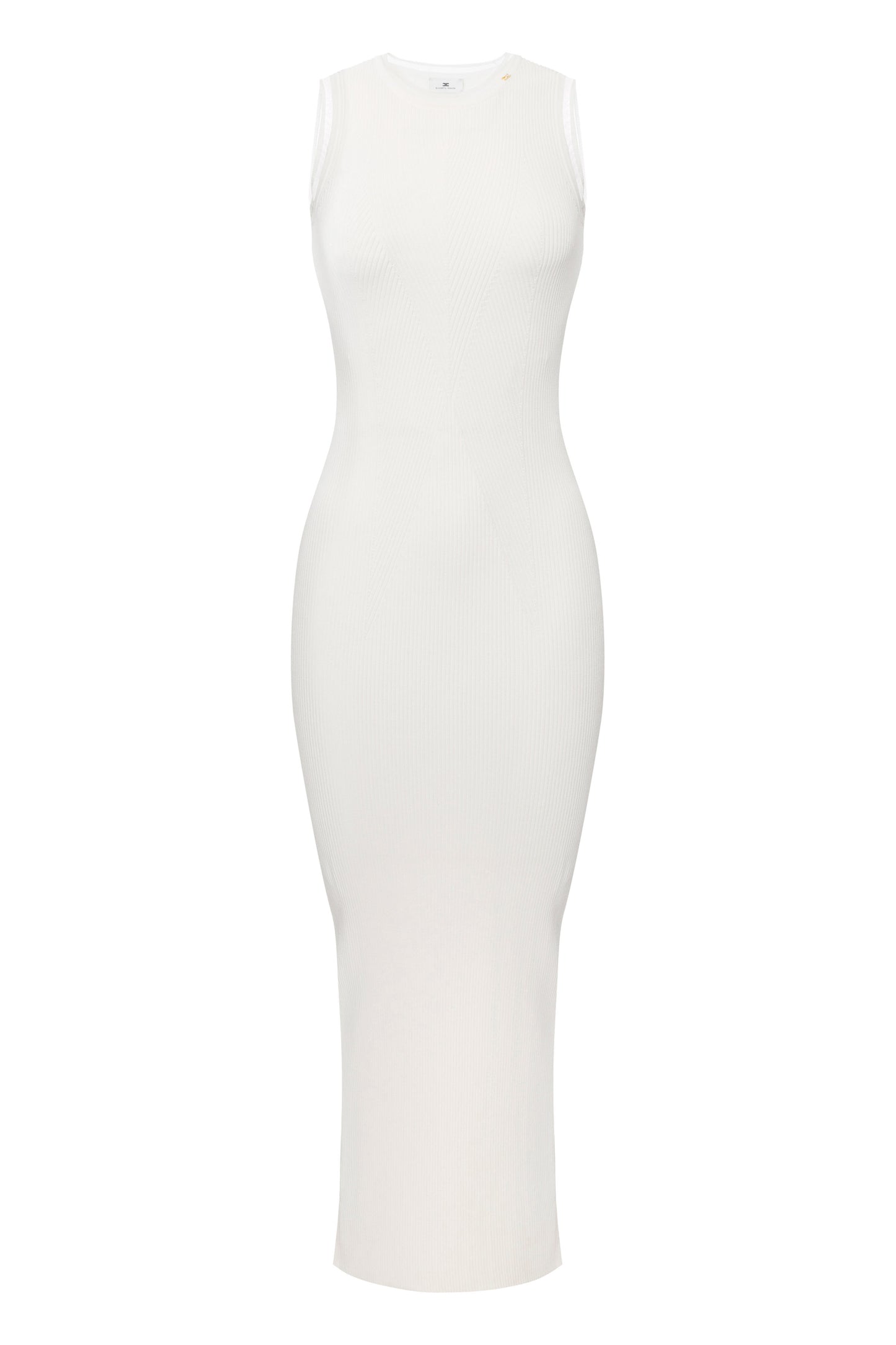 Dress in ribbed knit fabric with jewel logo