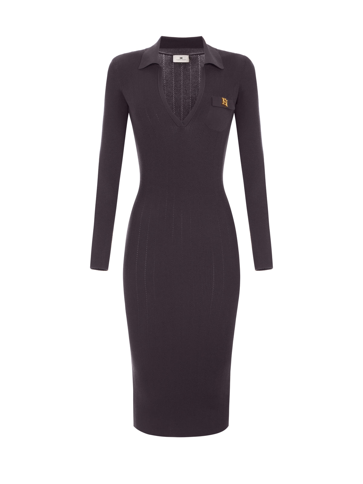 Knit dress with openwork embroideries