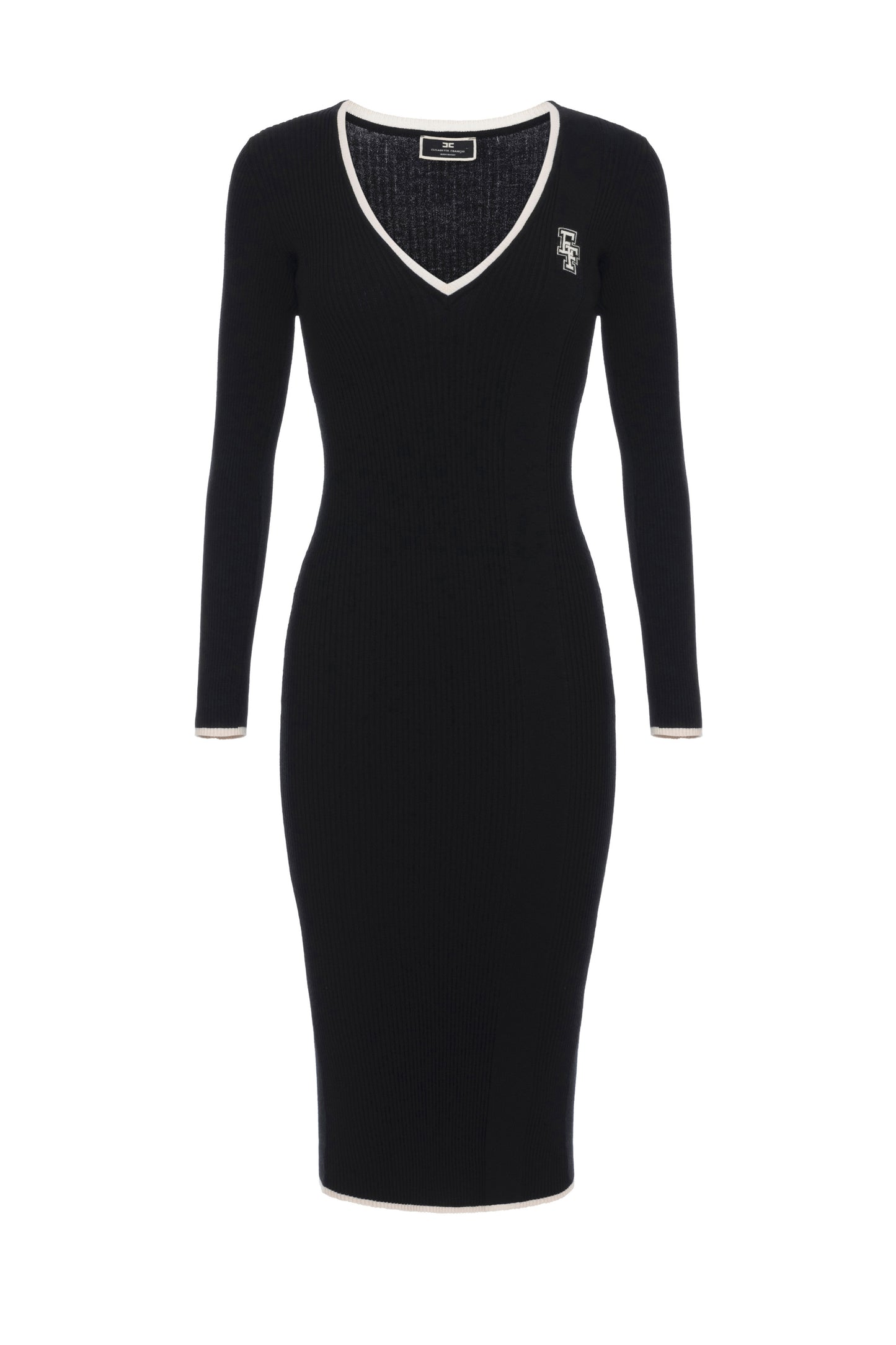 Midi dress in viscose fabric with contrasting logo