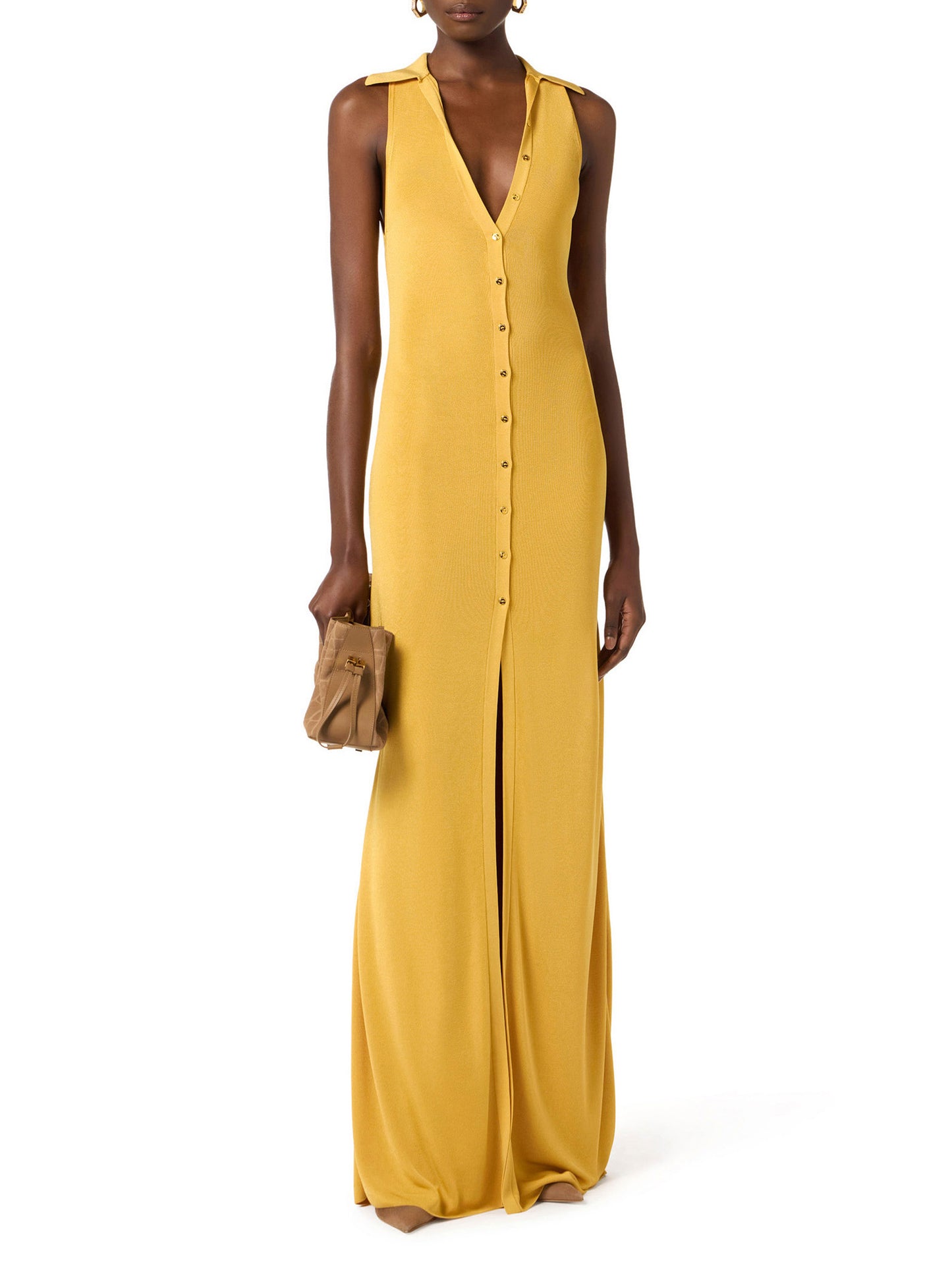 Viscose knit dress with jewel detail