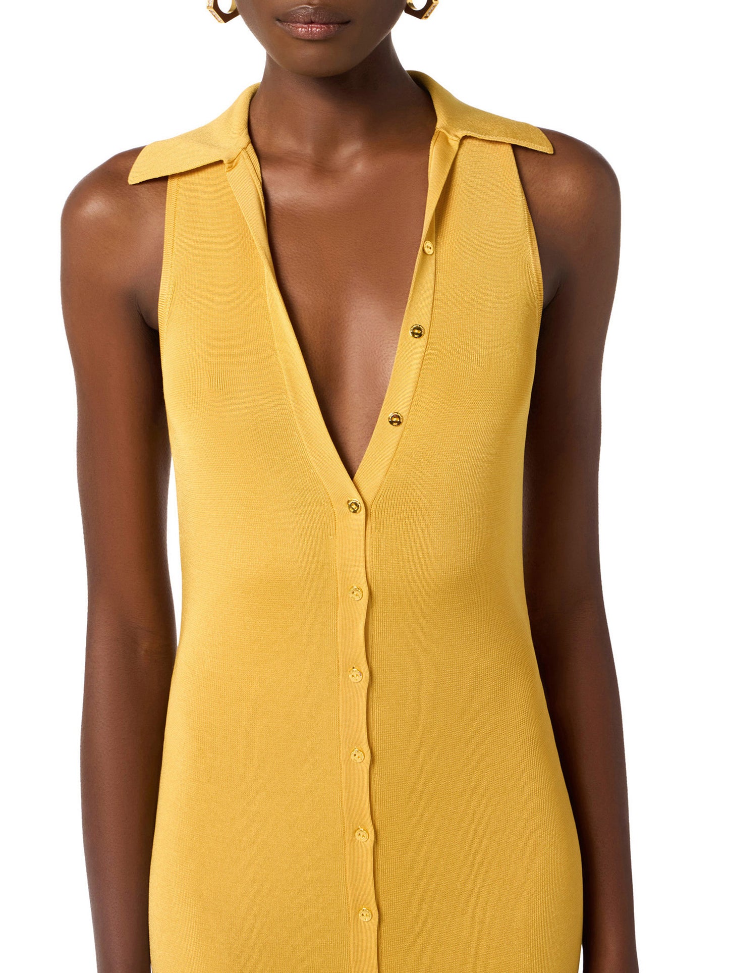 Viscose knit dress with jewel detail