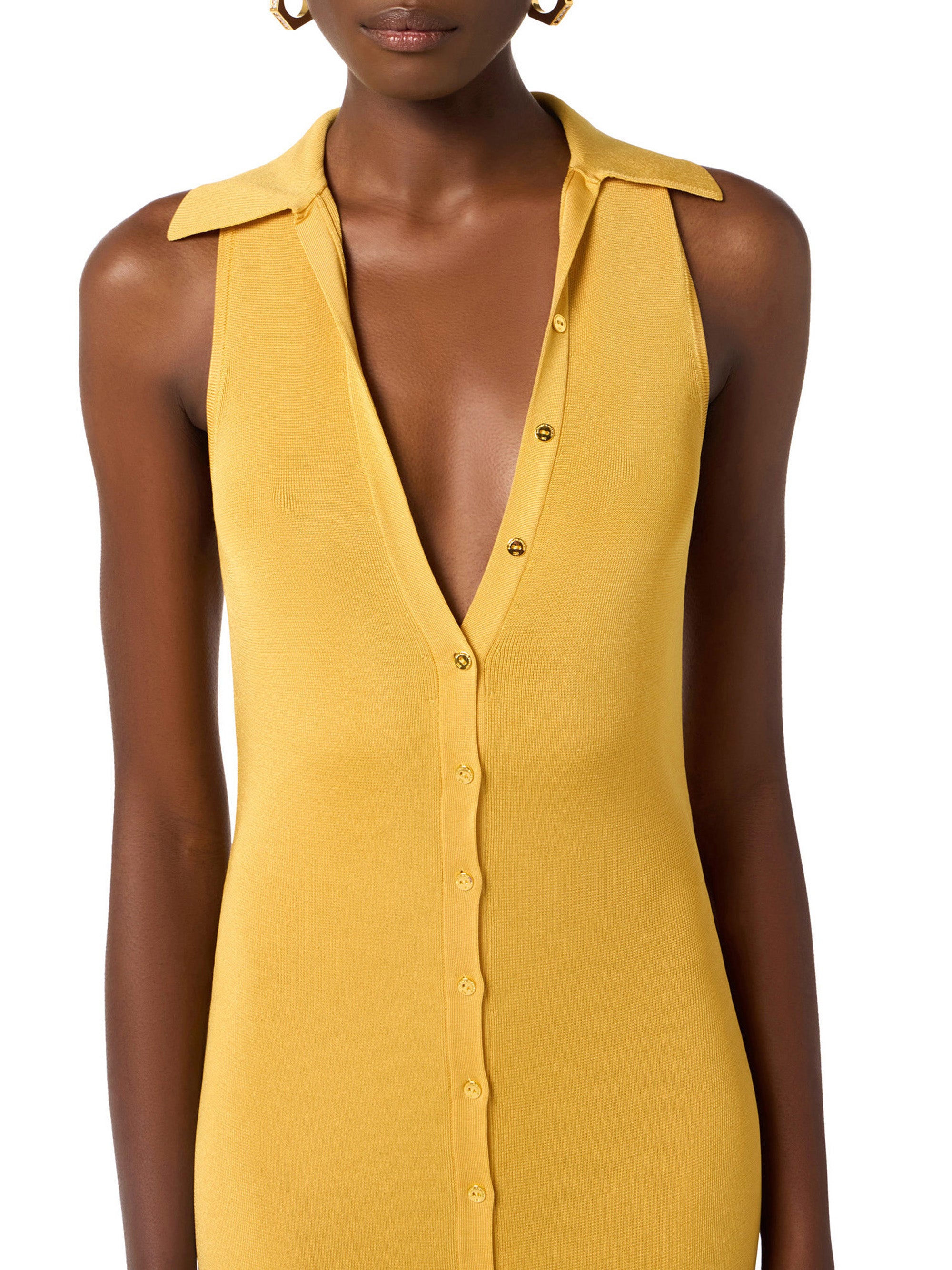 Viscose knit dress with jewel detail