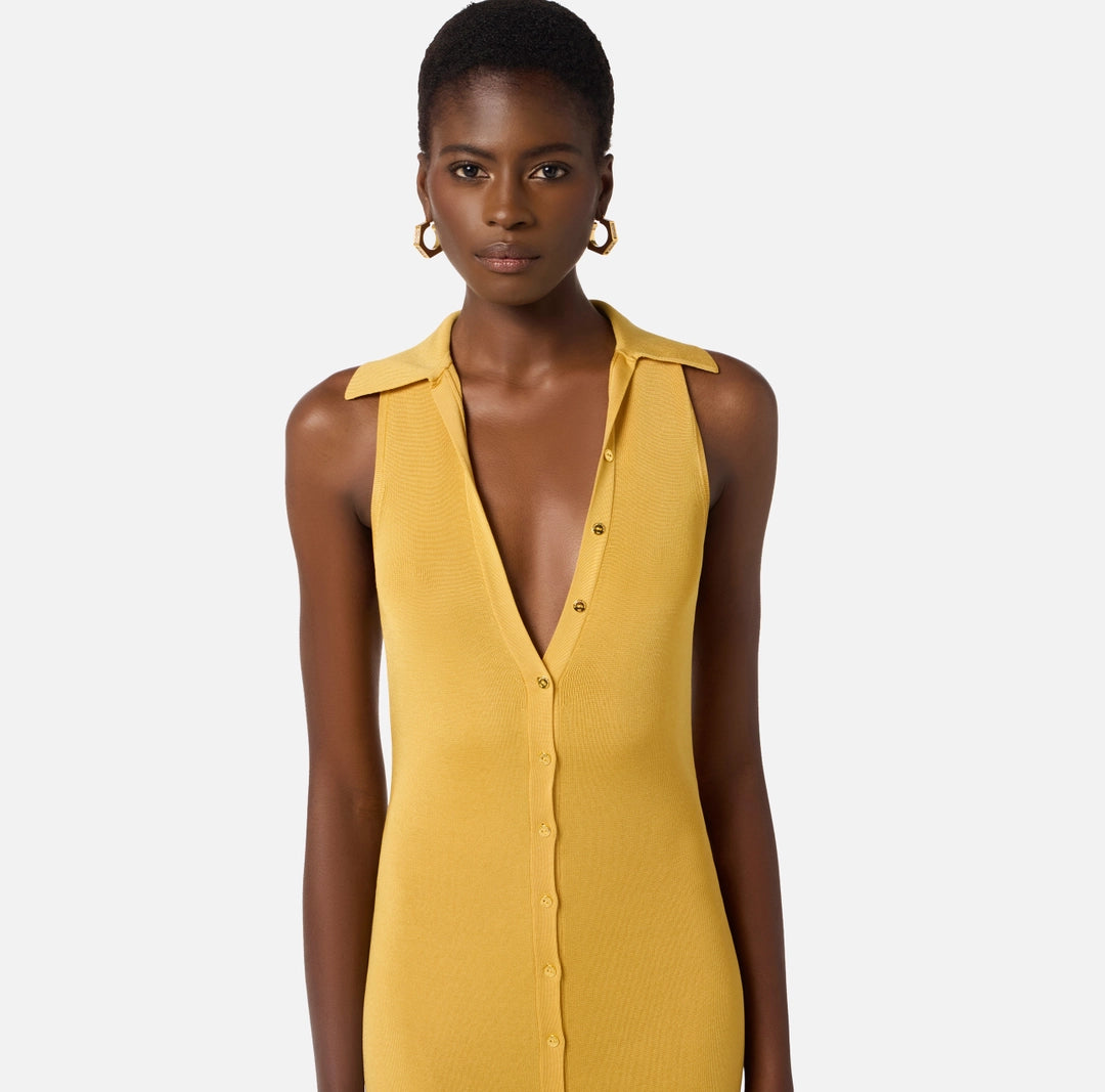 Viscose knit dress with jewel detail