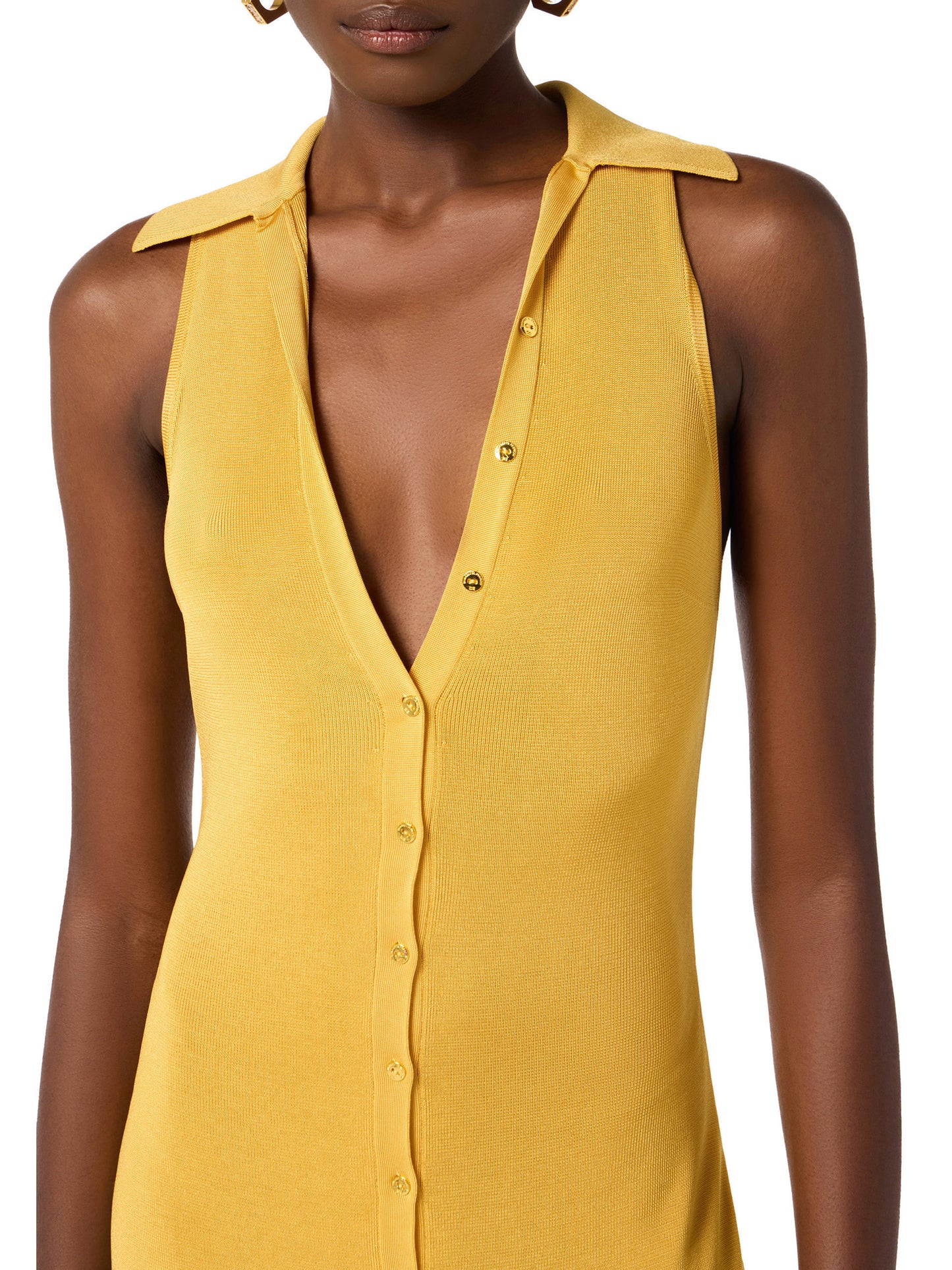 Viscose knit dress with jewel detail