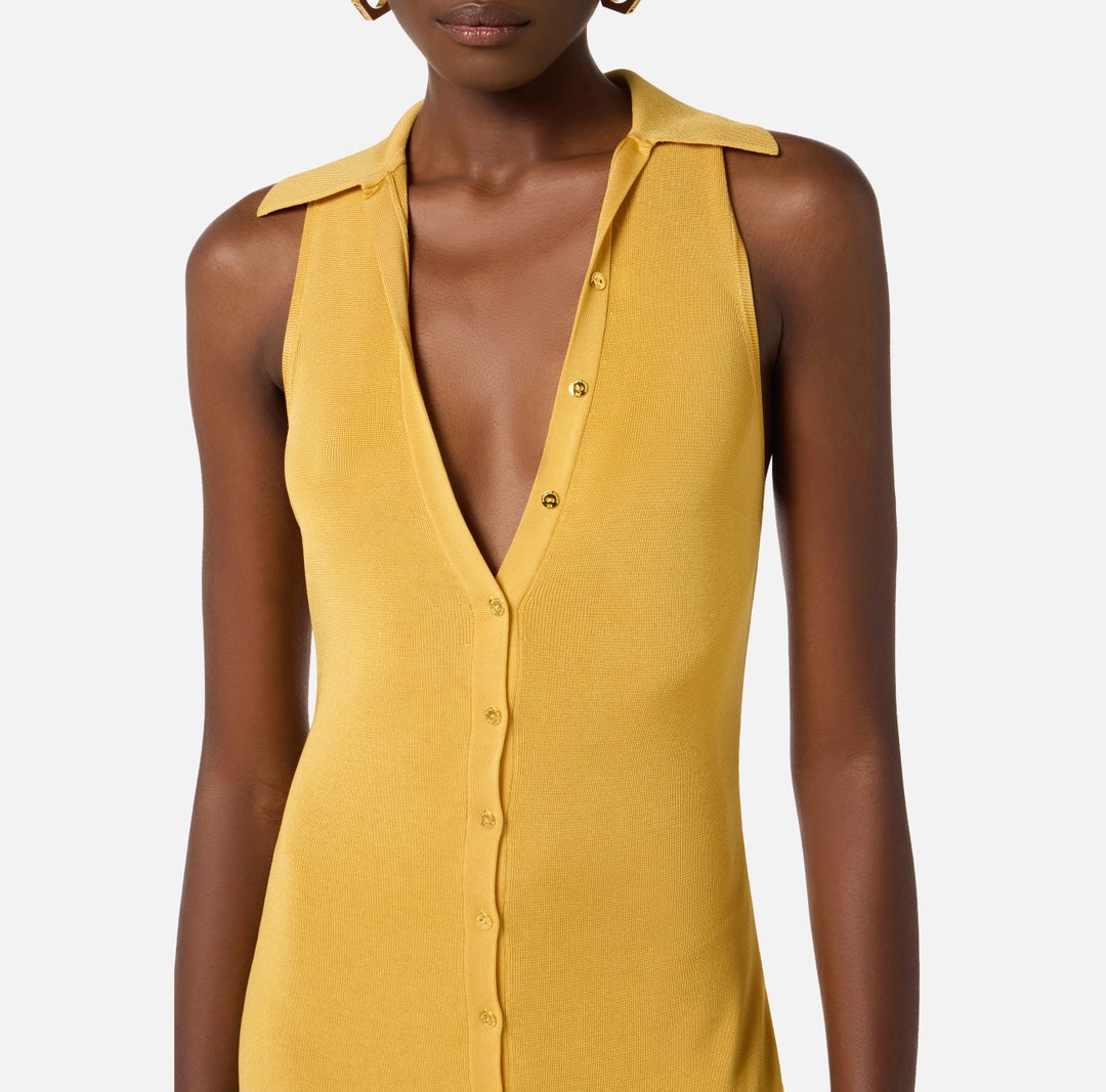 Viscose knit dress with jewel detail