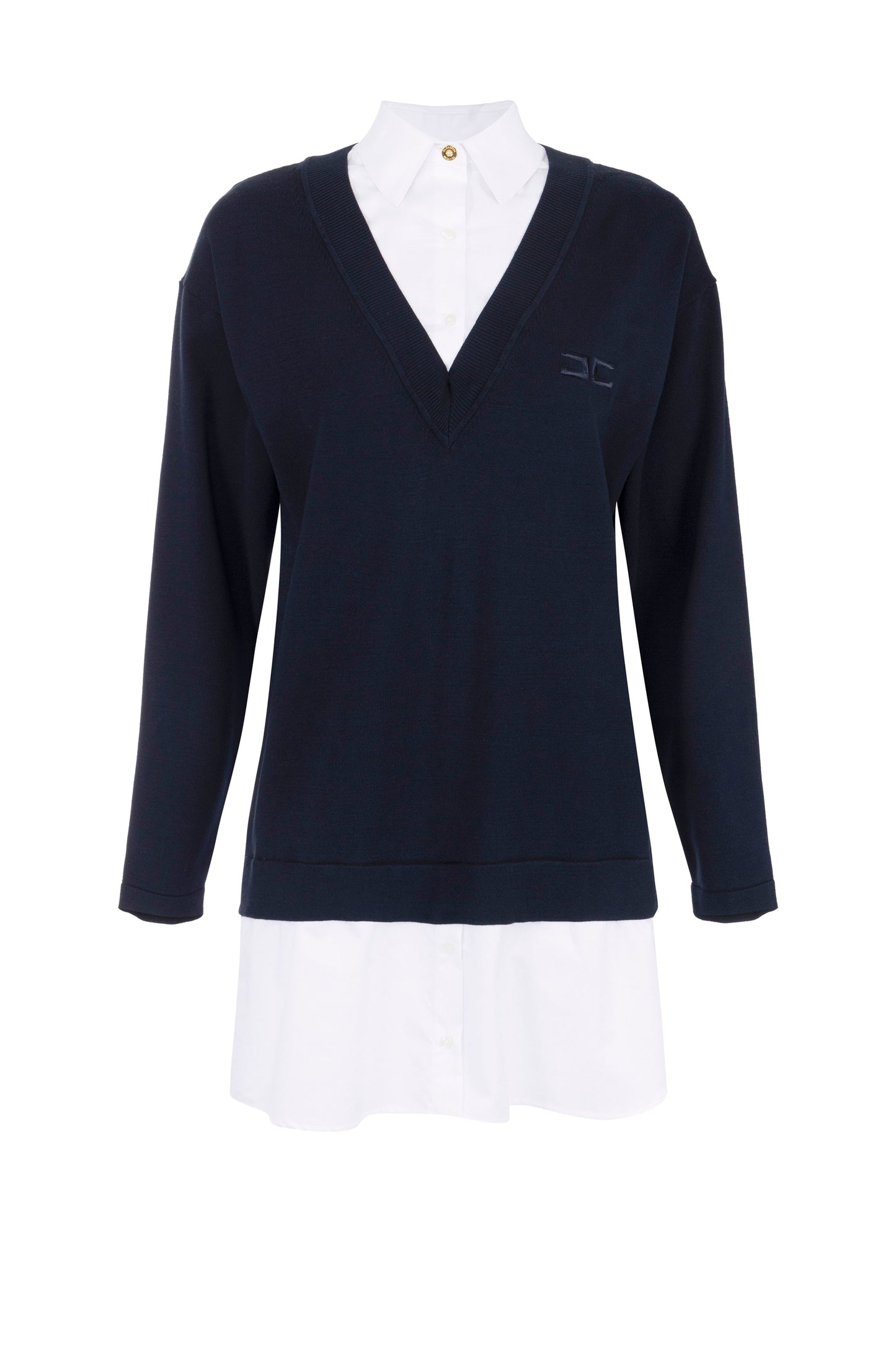 Viscose and cotton poplin knit dress
