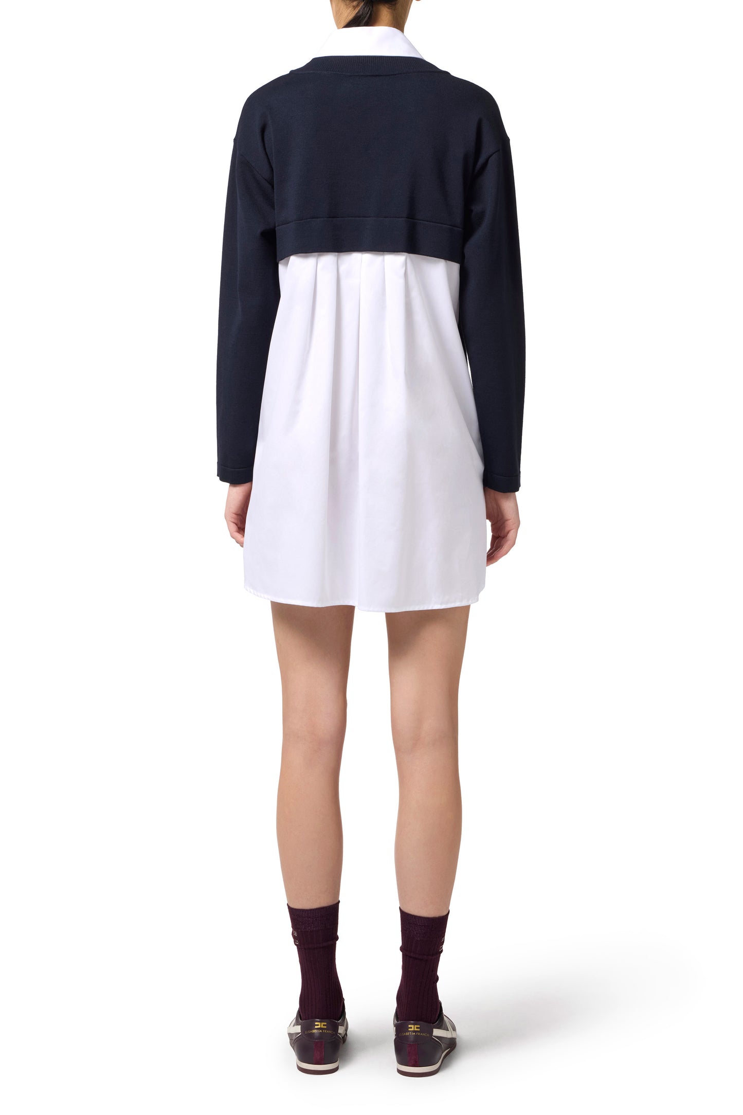 Viscose and cotton poplin knit dress