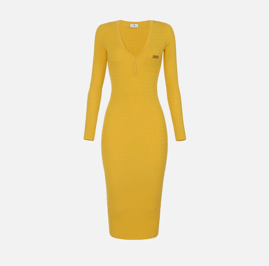 Micro-braided dress in knit fabric