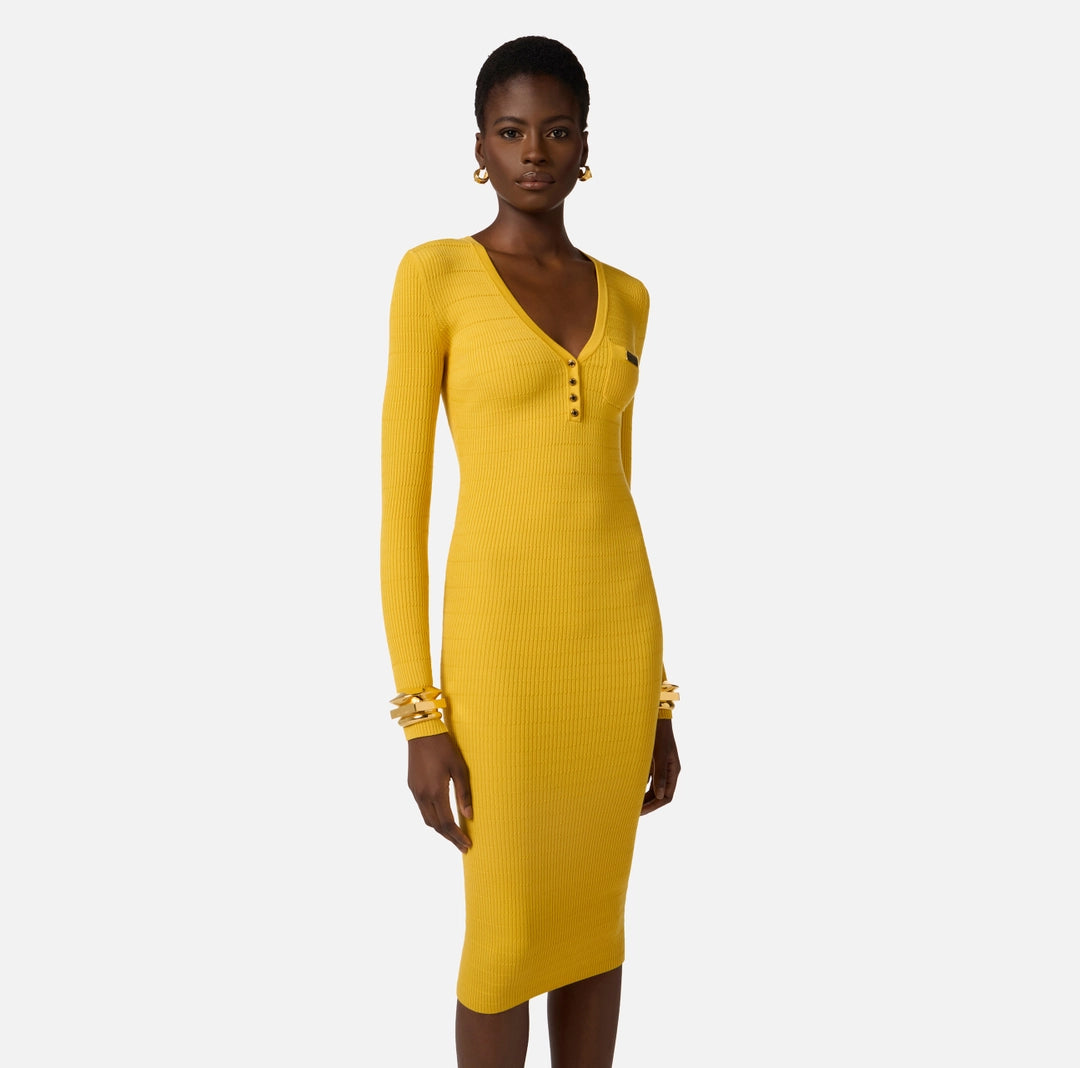 Micro-braided dress in knit fabric