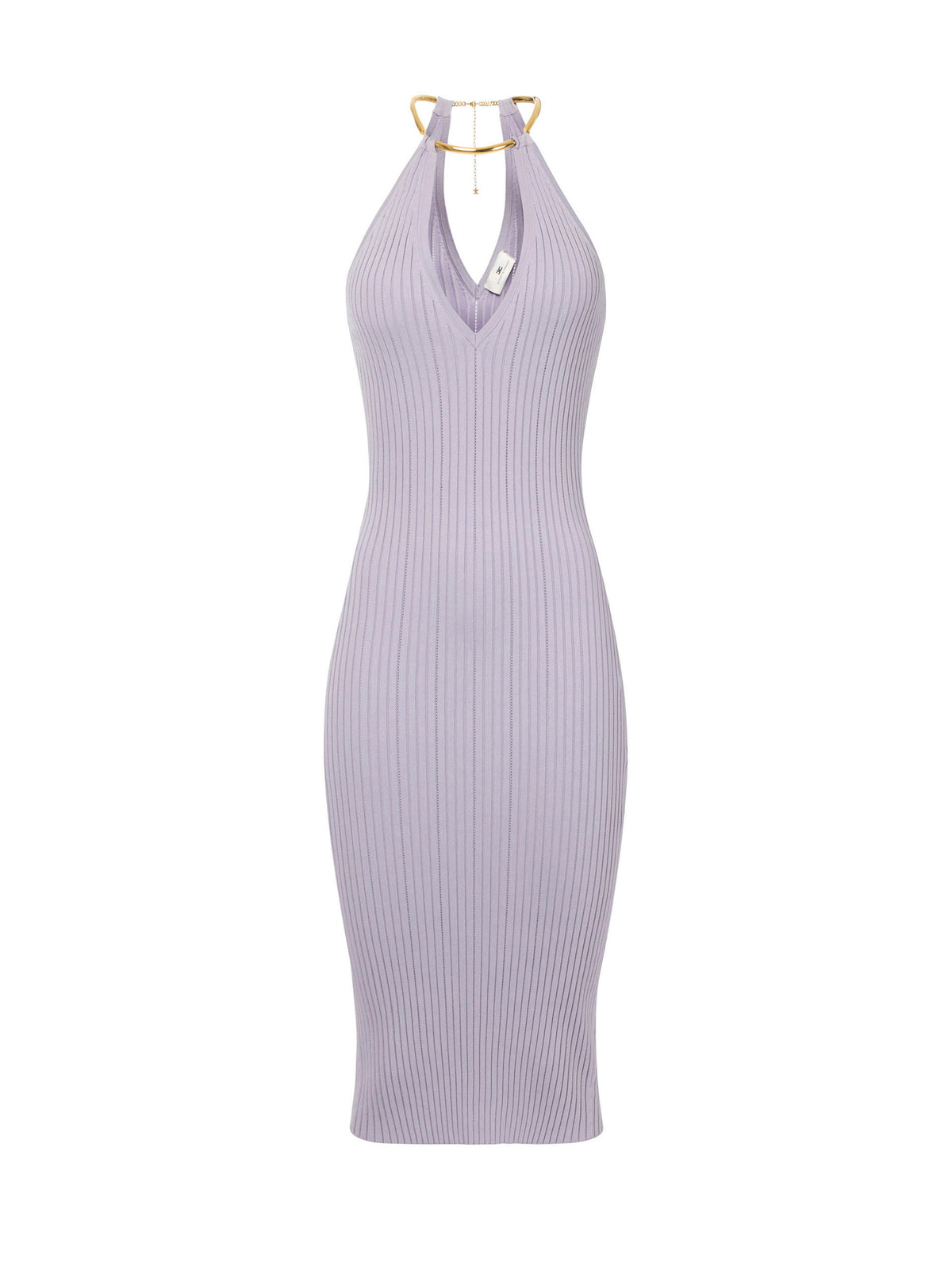 Dress in openwork knit fabric with jewel detail