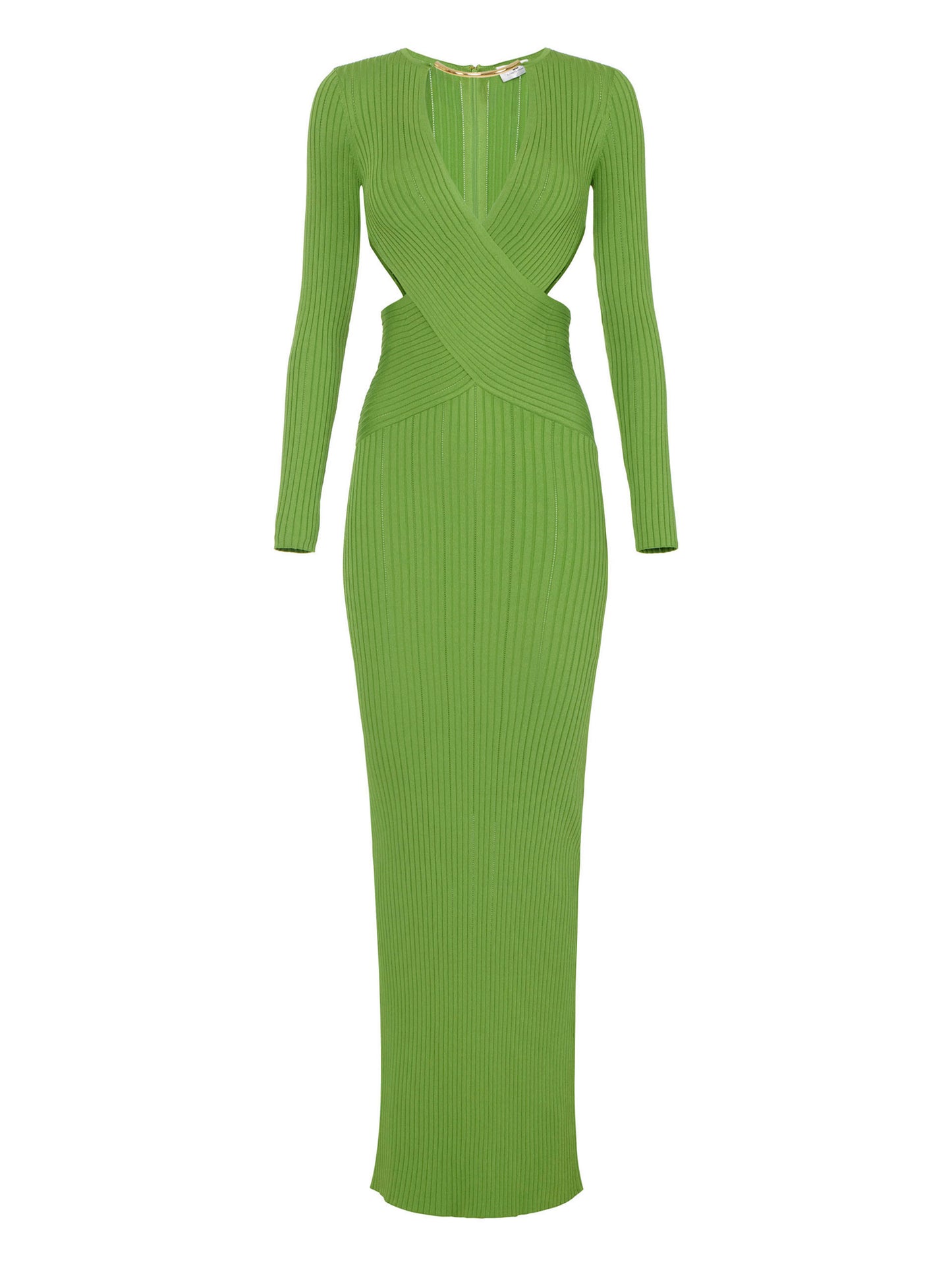 Red Carpet dress in openwork knit fabric with jewel detail