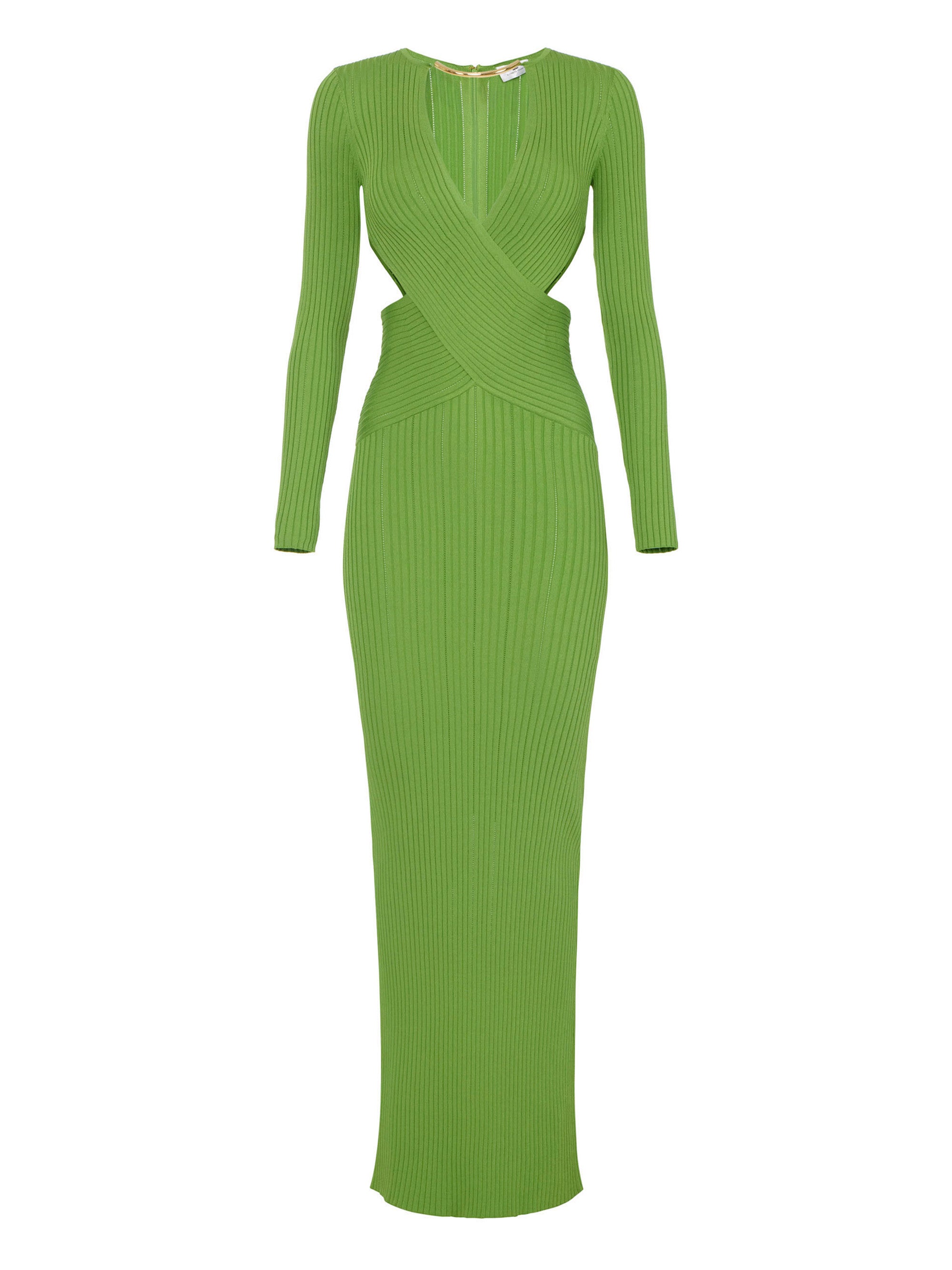 Red Carpet dress in openwork knit fabric with jewel detail