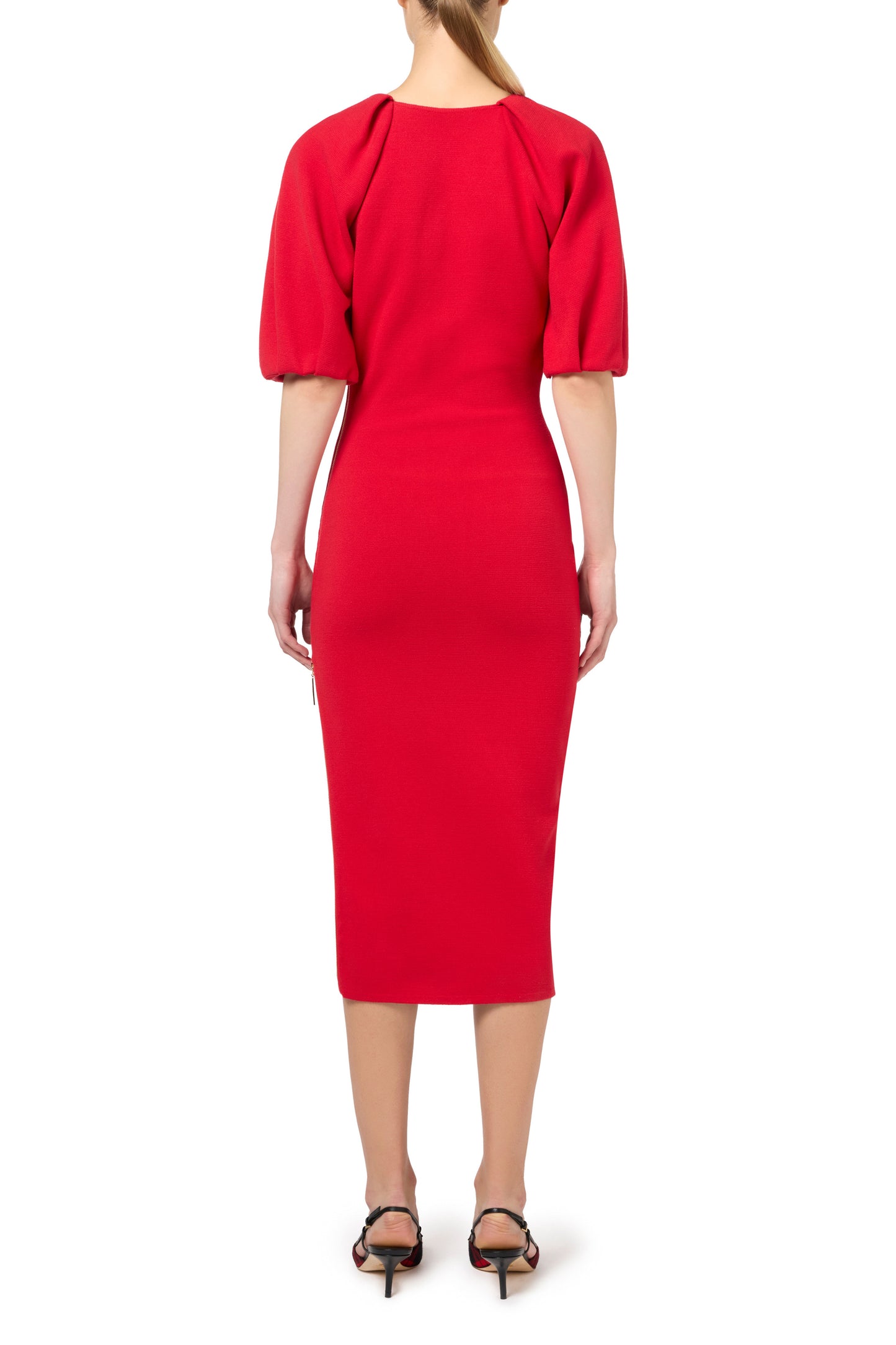 Viscose midi dress with zip detail