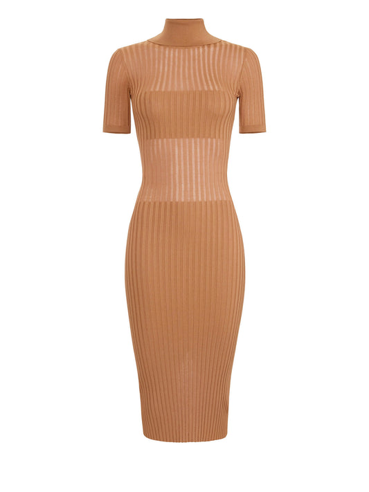 Knit dress with transparency details