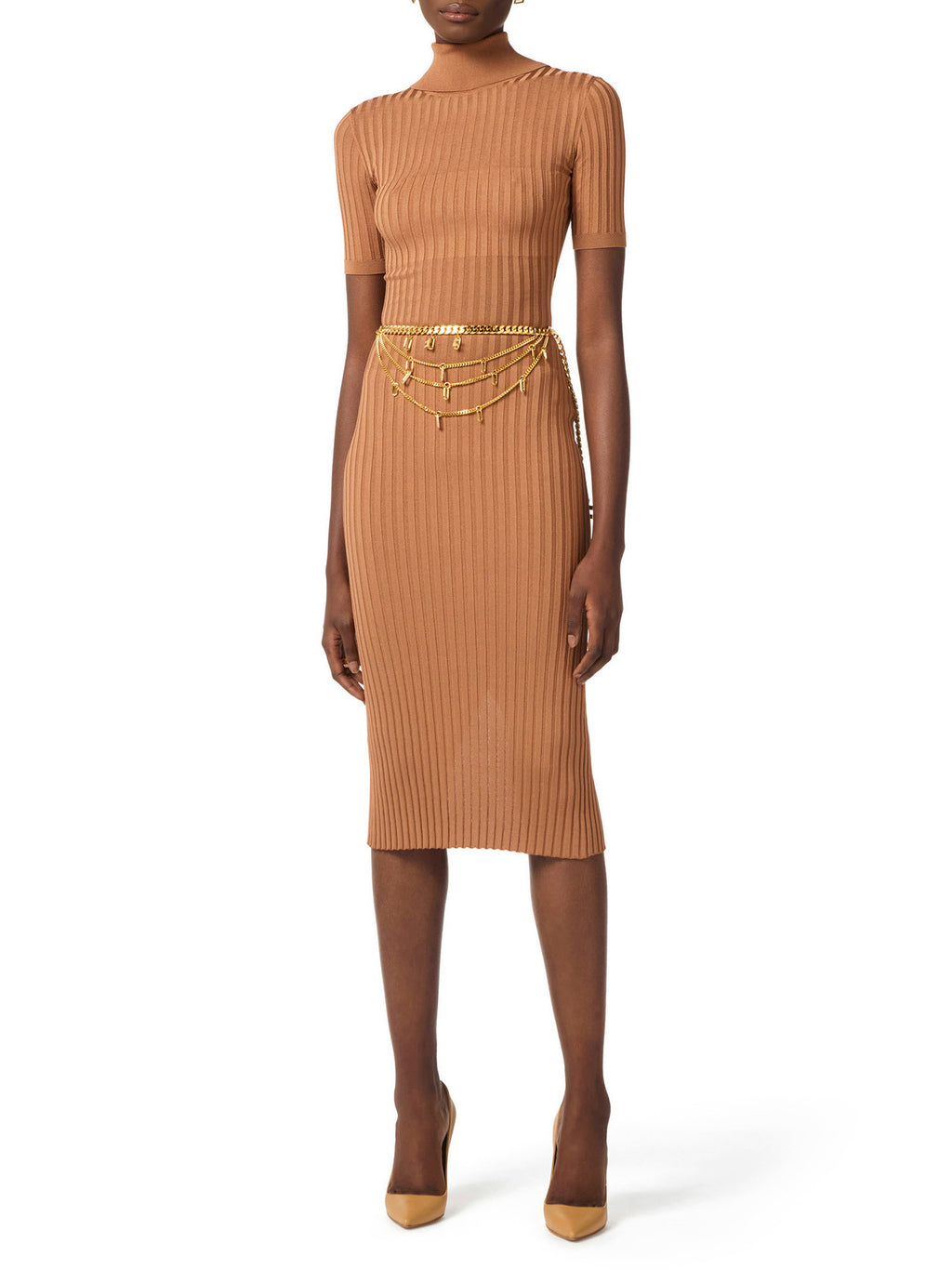 Knit dress with transparency details