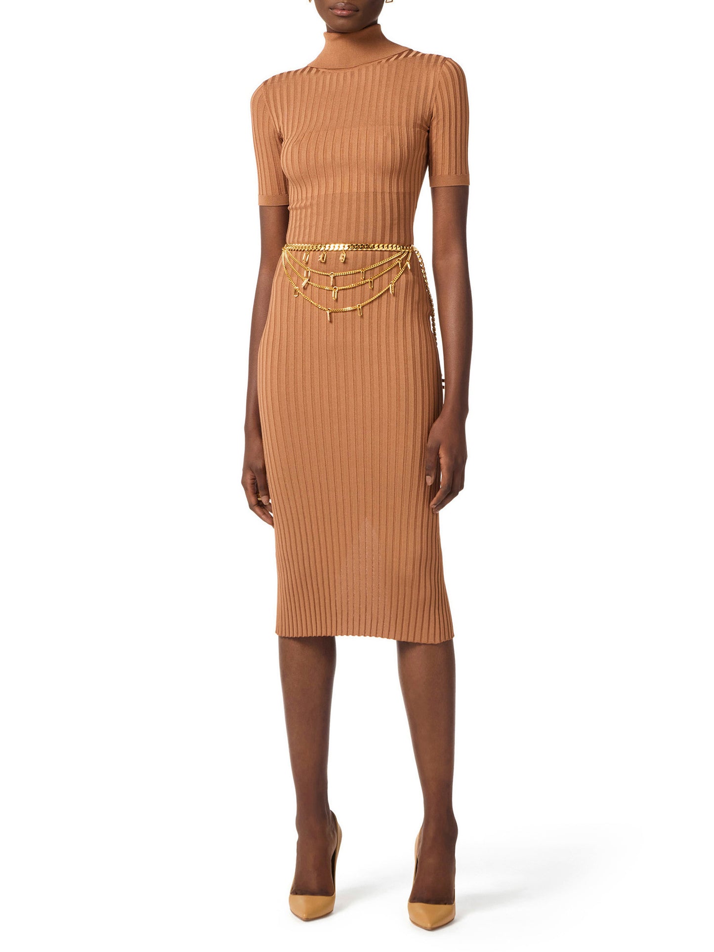 Knit dress with transparency details