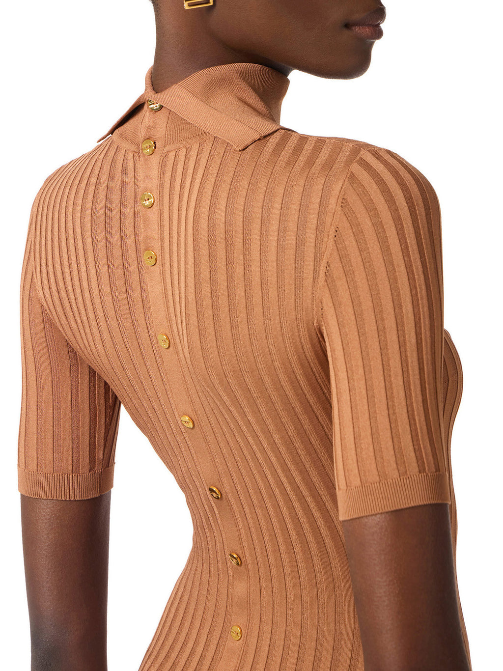 Knit dress with transparency details