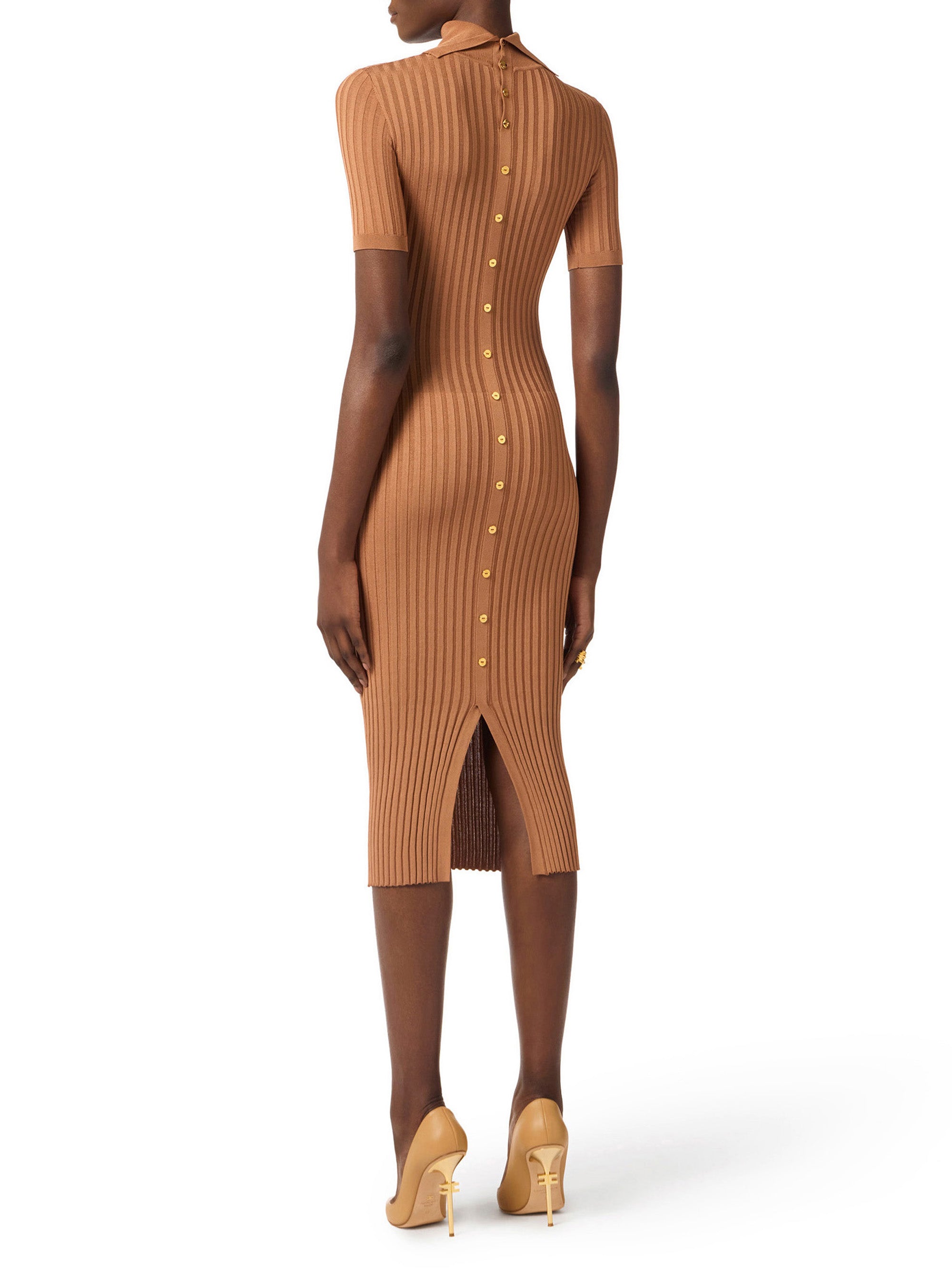 Knit dress with transparency details