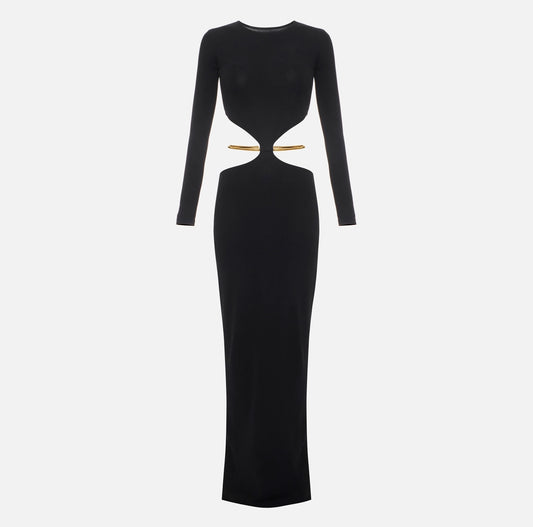 Red Carpet knit dress with jewel snake
