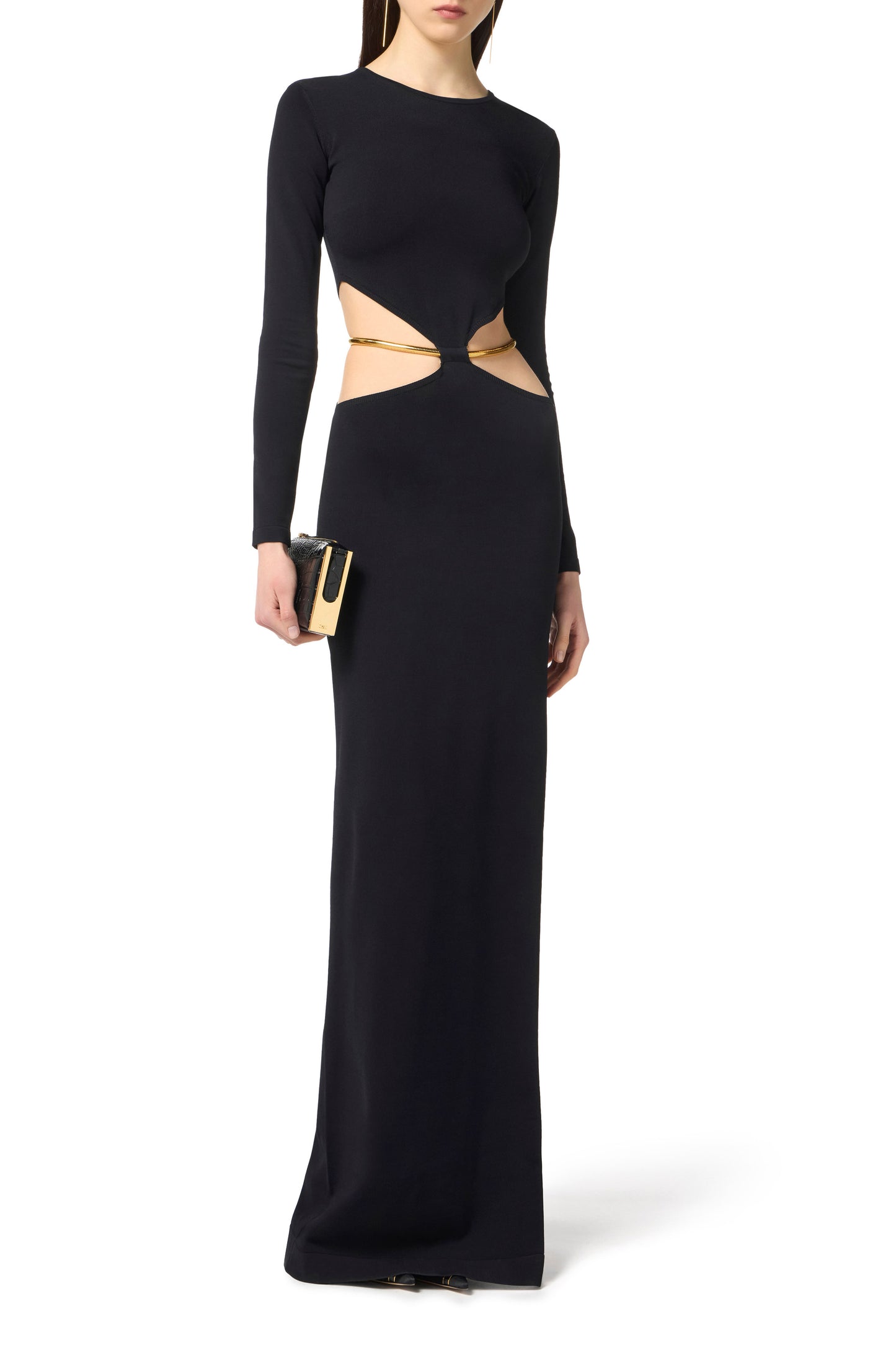 Red Carpet knit dress with jewel snake