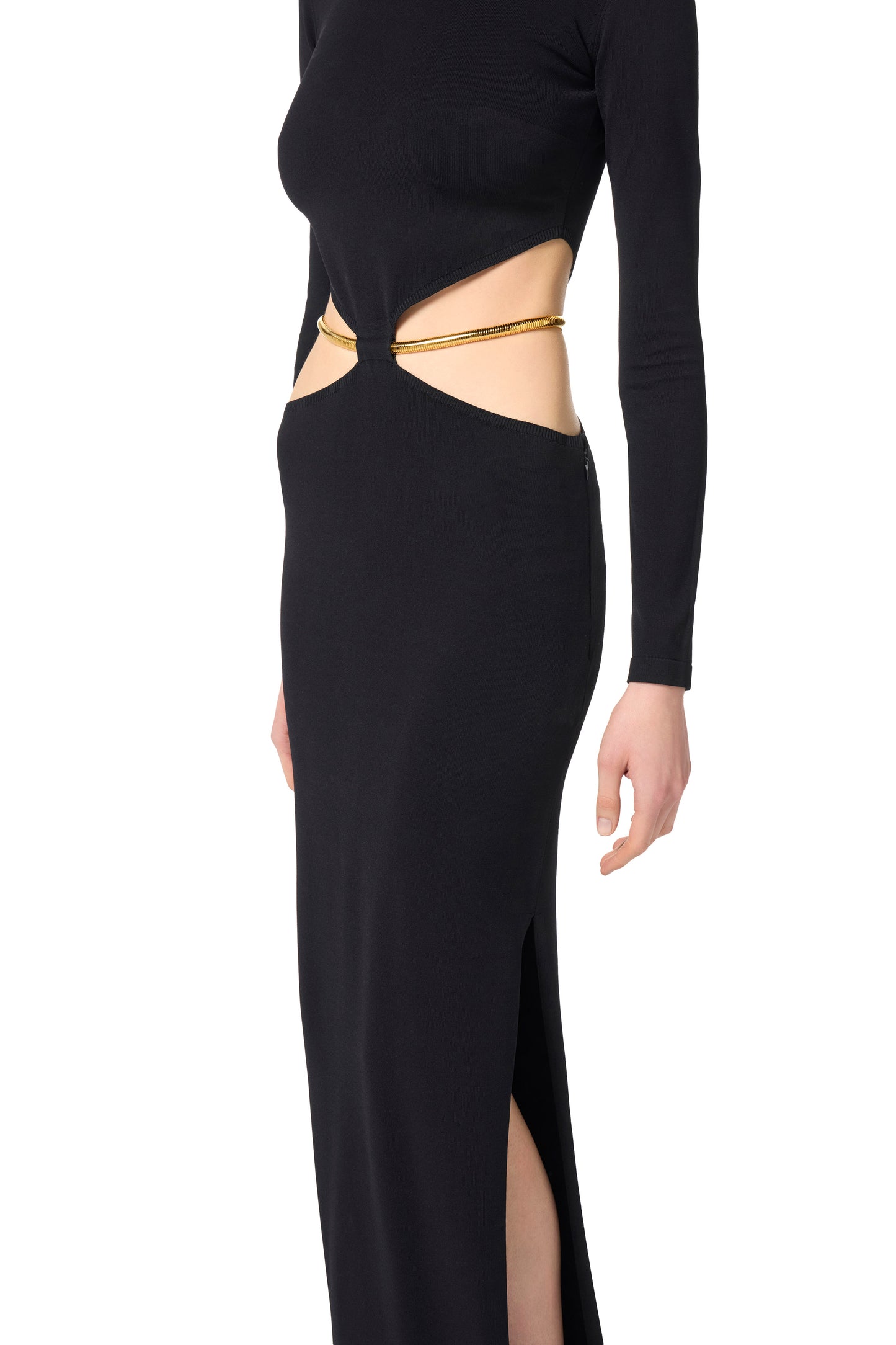 Red Carpet knit dress with jewel snake