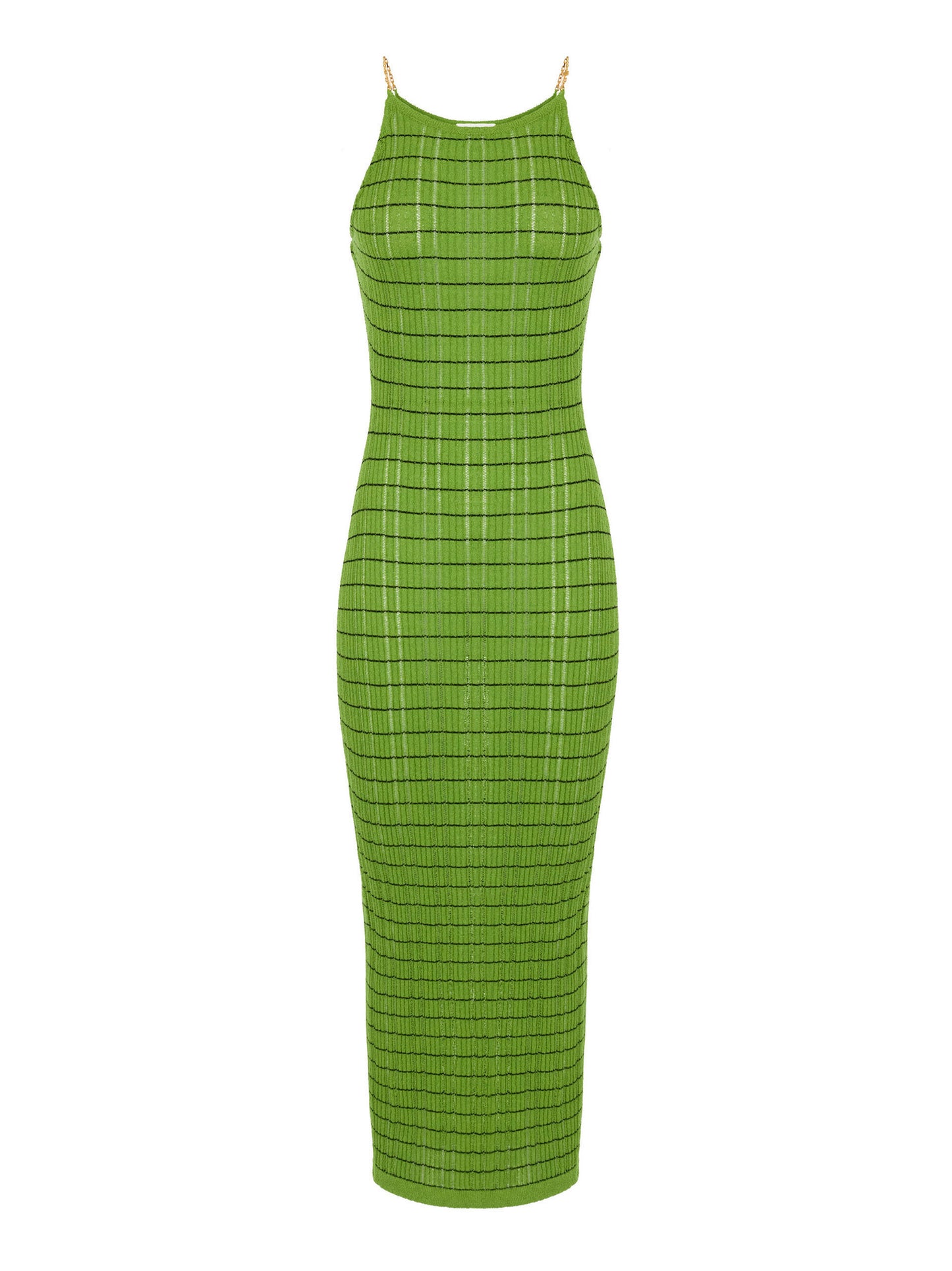 Striped dress in knit fabric with chains
