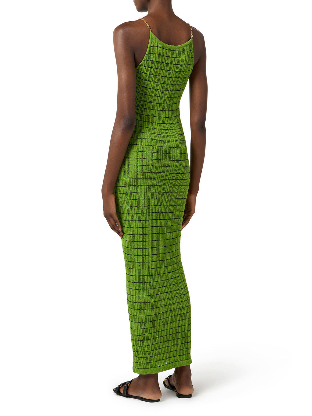 Striped dress in knit fabric with chains